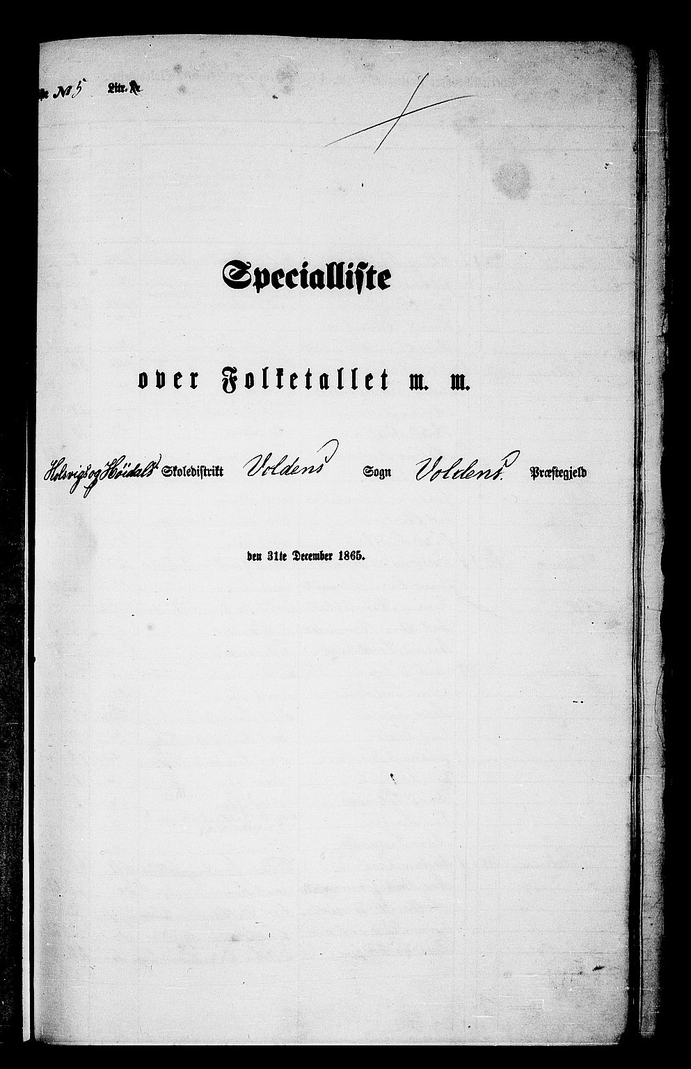 RA, Folketelling 1865 for 1519P Volda prestegjeld, 1865, s. 100