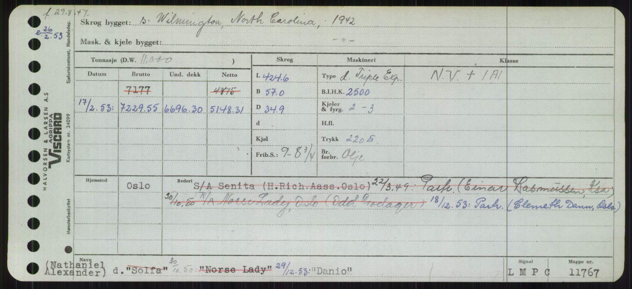 Sjøfartsdirektoratet med forløpere, Skipsmålingen, RA/S-1627/H/Hb/L0001: Fartøy, A-D, s. 479