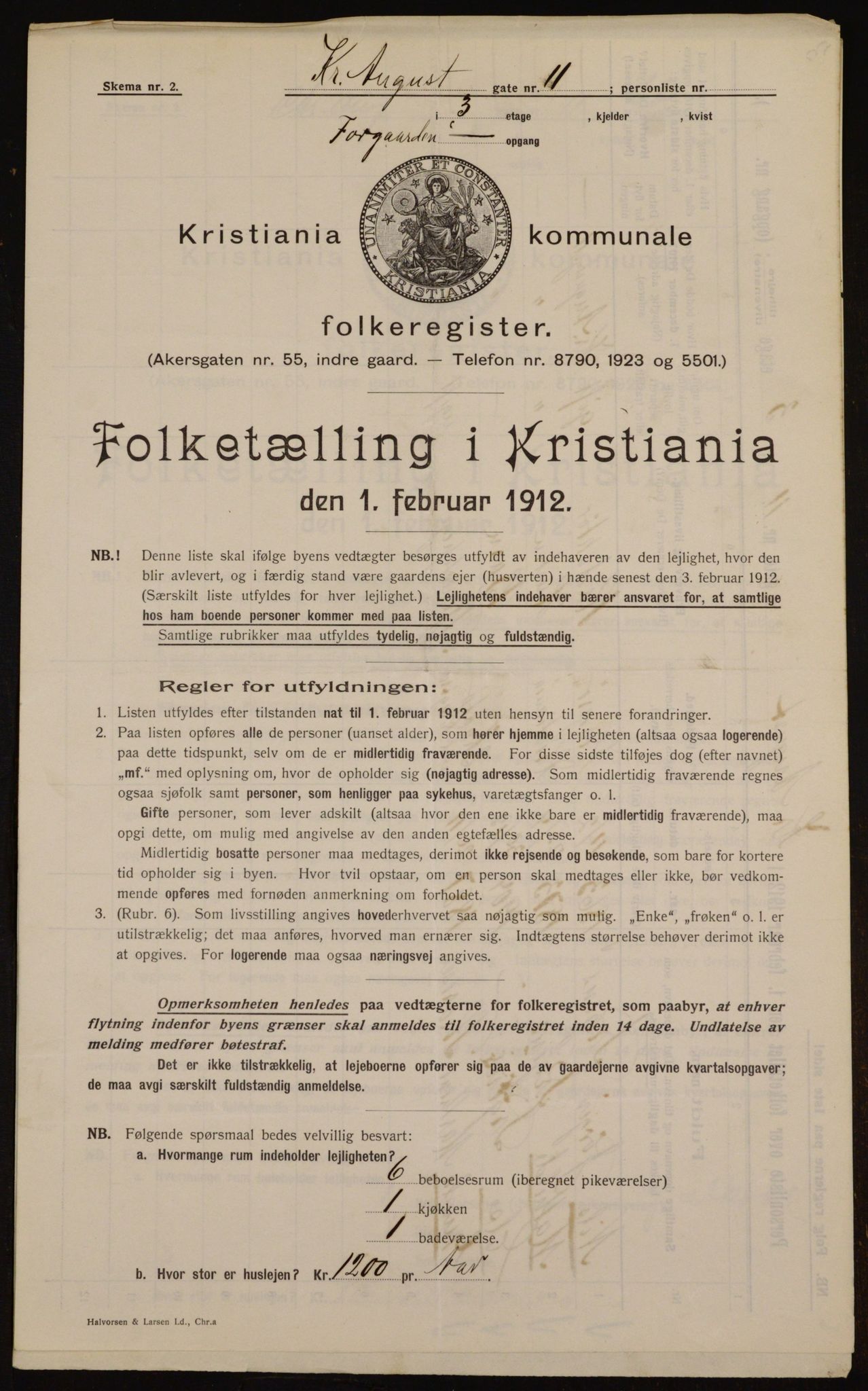 OBA, Kommunal folketelling 1.2.1912 for Kristiania, 1912, s. 54288