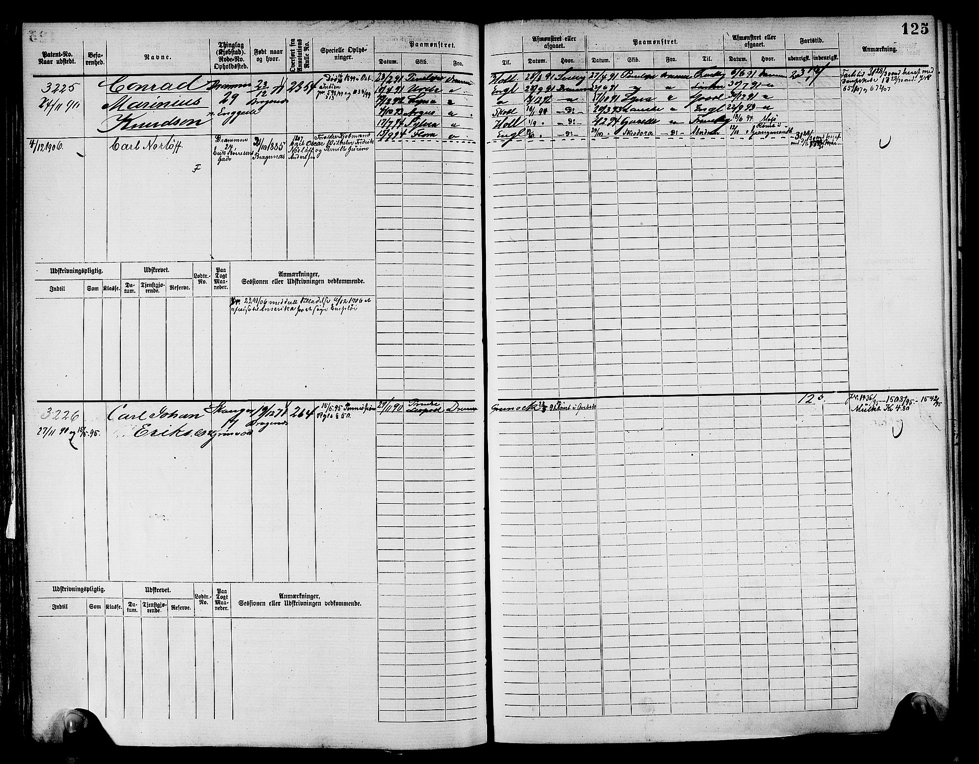 Drammen innrulleringsdistrikt, AV/SAKO-A-781/F/Fc/L0004: Hovedrulle, 1885, s. 130