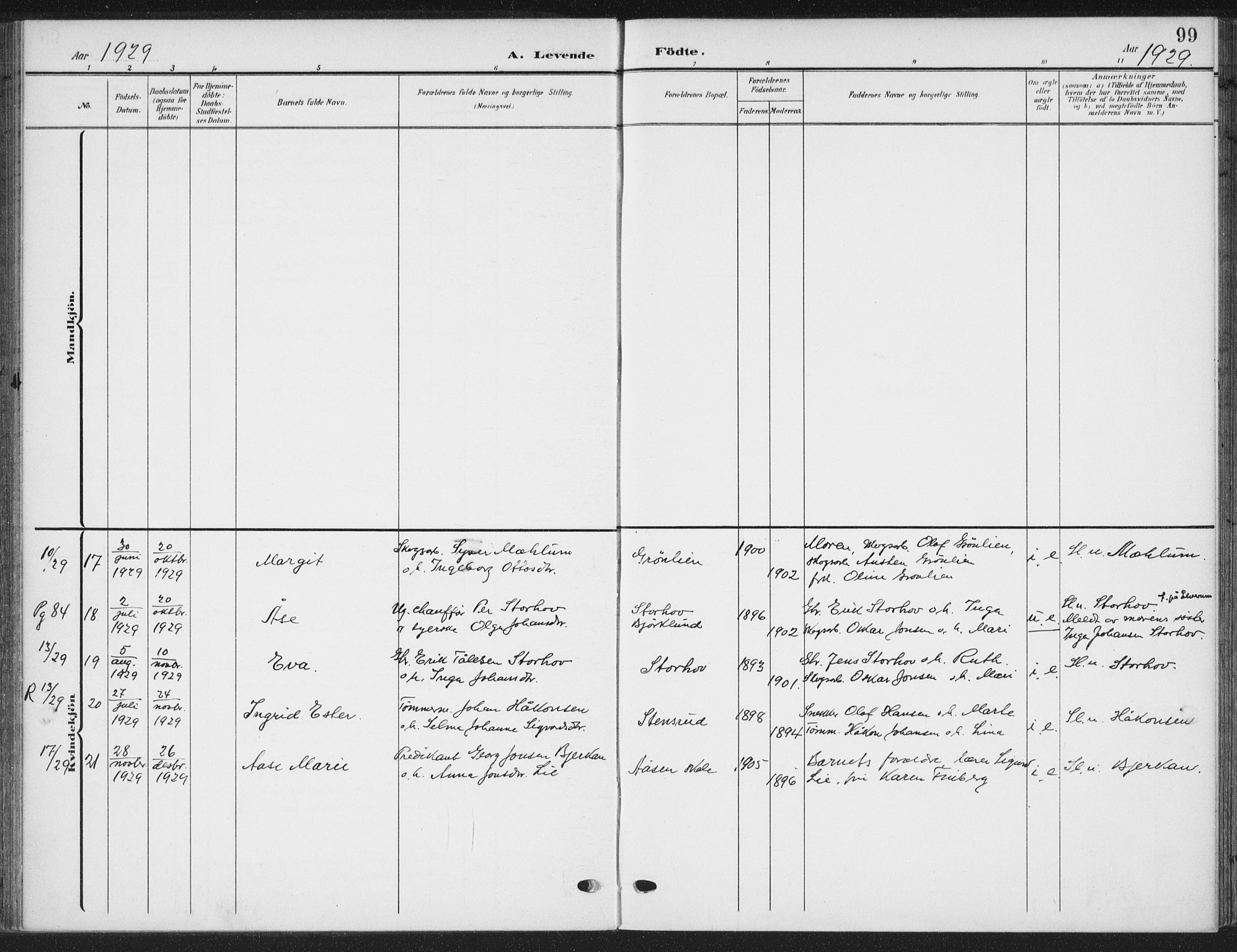 Romedal prestekontor, AV/SAH-PREST-004/K/L0009: Ministerialbok nr. 9, 1906-1929, s. 99