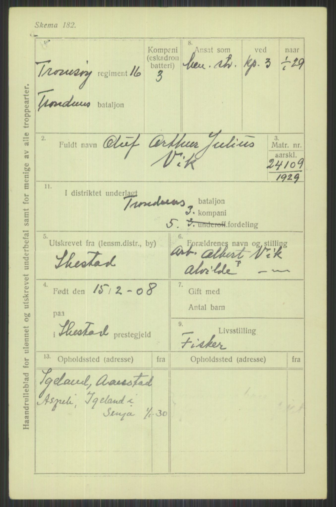 Forsvaret, Troms infanteriregiment nr. 16, AV/RA-RAFA-3146/P/Pa/L0013/0004: Rulleblad / Rulleblad for regimentets menige mannskaper, årsklasse 1929, 1929, s. 1285