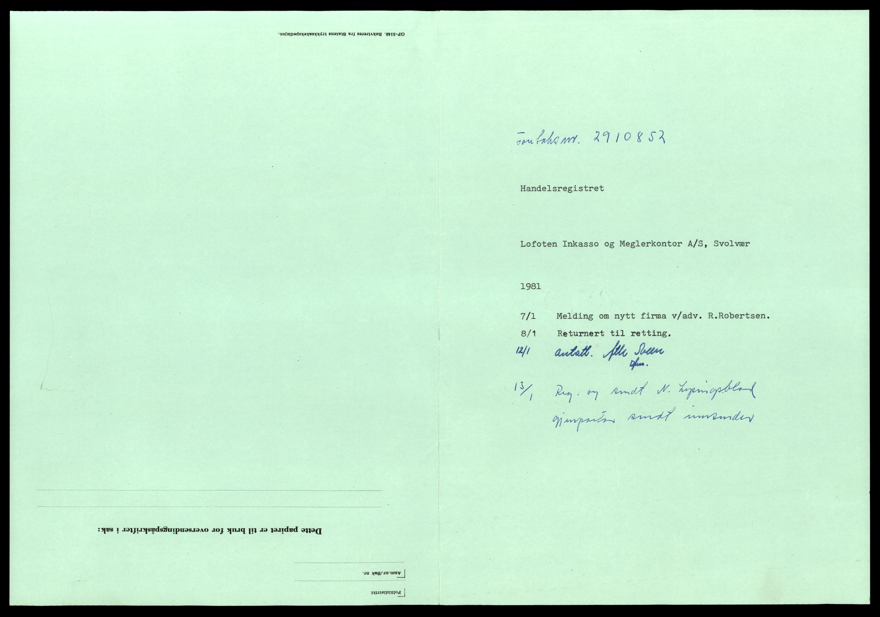 Lofoten sorenskriveri, AV/SAT-A-0017/2/J/Jd/Jdc/L0018: Bilag, R-S, 1944-1990, s. 5