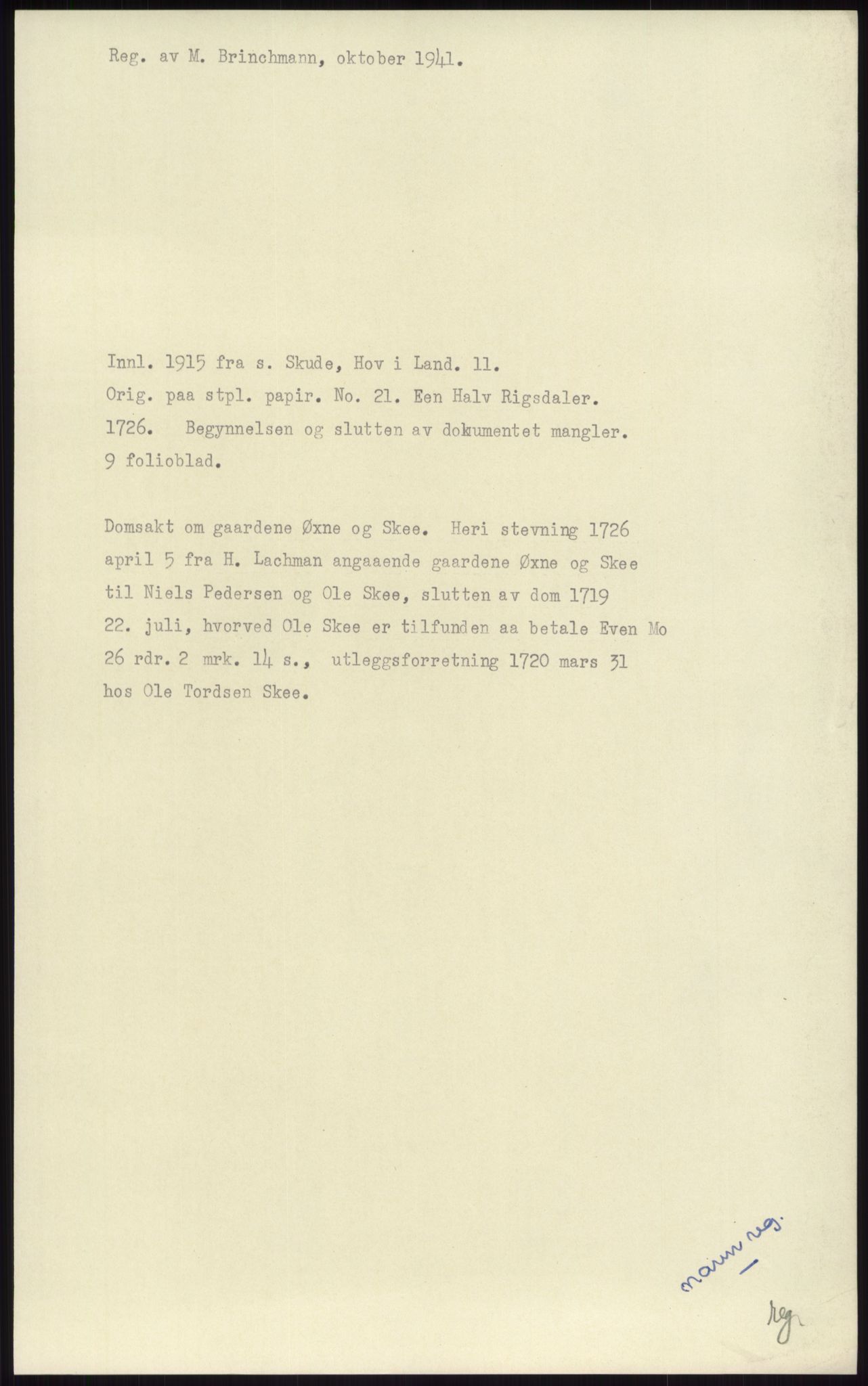 Samlinger til kildeutgivelse, Diplomavskriftsamlingen, AV/RA-EA-4053/H/Ha, s. 3606
