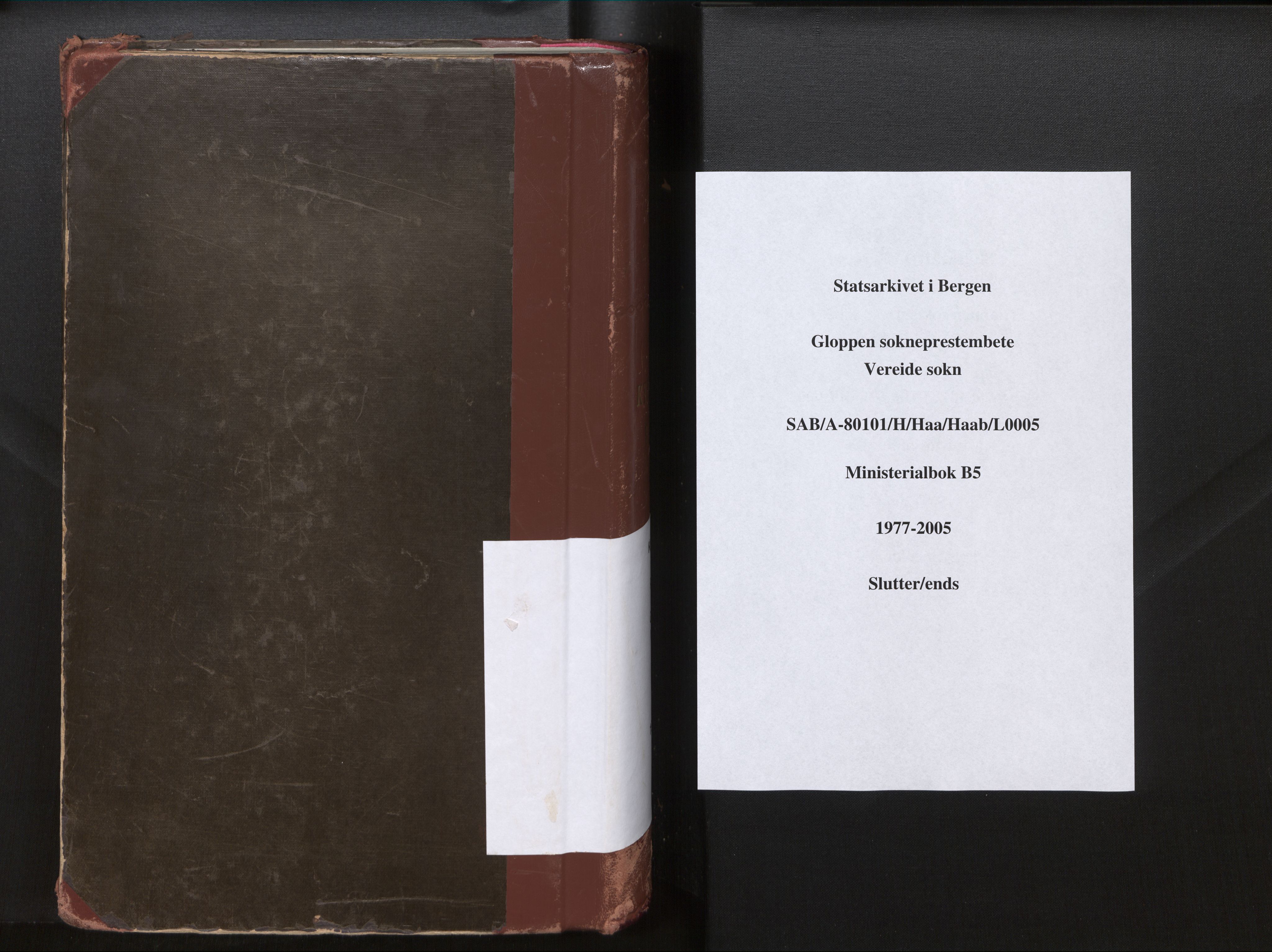 Gloppen sokneprestembete, AV/SAB-A-80101/H/Haa/Haab/L0005: Ministerialbok nr. B 5, 1977-2005