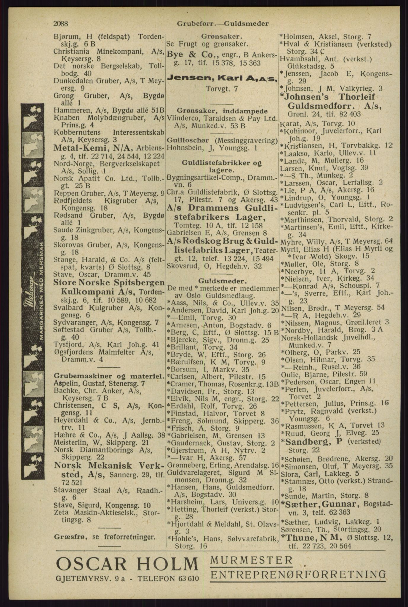Kristiania/Oslo adressebok, PUBL/-, 1929, s. 2088