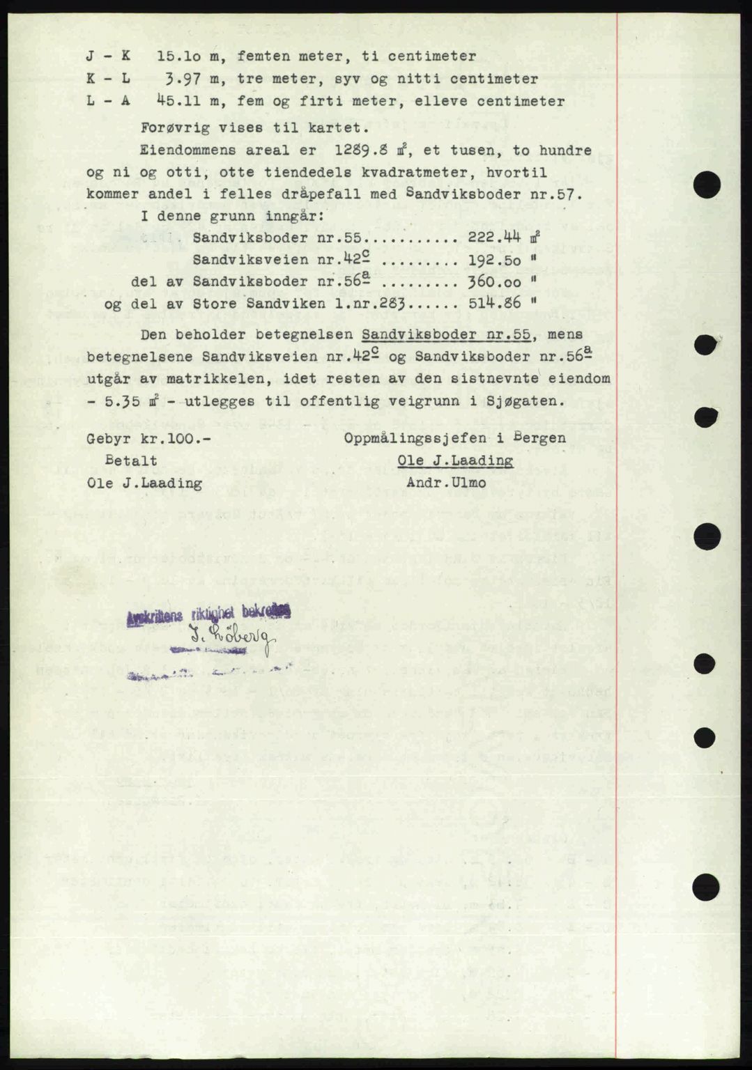 Byfogd og Byskriver i Bergen, SAB/A-3401/03/03Bc/L0022: Pantebok nr. A18, 1946-1946, Dagboknr: 1381/1946
