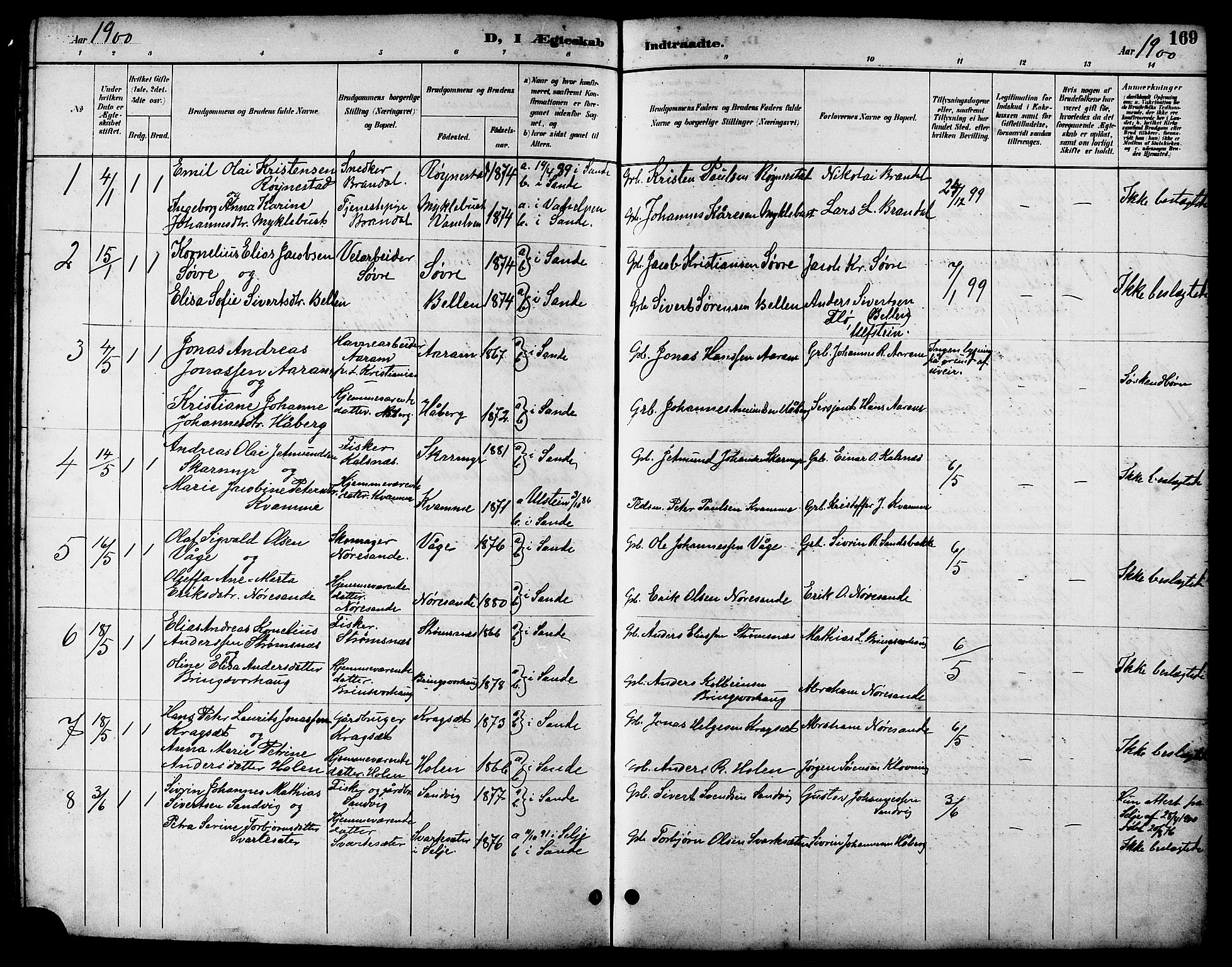 Ministerialprotokoller, klokkerbøker og fødselsregistre - Møre og Romsdal, AV/SAT-A-1454/503/L0049: Klokkerbok nr. 503C04, 1894-1915, s. 169