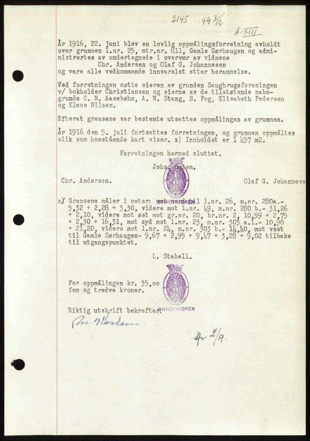 Idd og Marker sorenskriveri, SAO/A-10283/G/Gb/Gbb/L0013: Pantebok nr. A13, 1949-1950, Dagboknr: 2145/1949