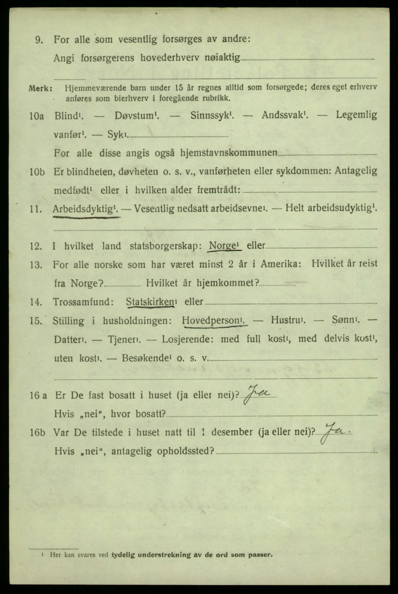 SAB, Folketelling 1920 for 1234 Granvin herred, 1920, s. 1287