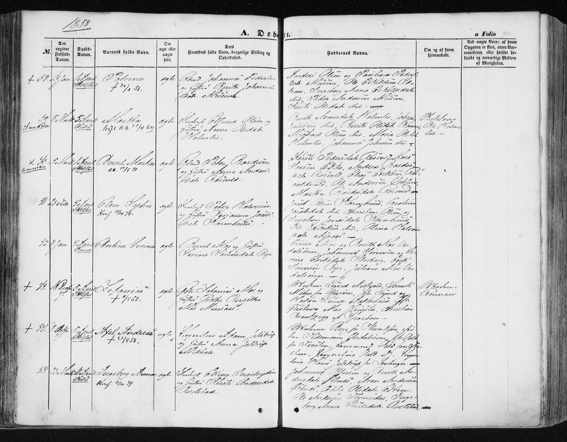 Ministerialprotokoller, klokkerbøker og fødselsregistre - Nord-Trøndelag, AV/SAT-A-1458/723/L0240: Ministerialbok nr. 723A09, 1852-1860, s. 90