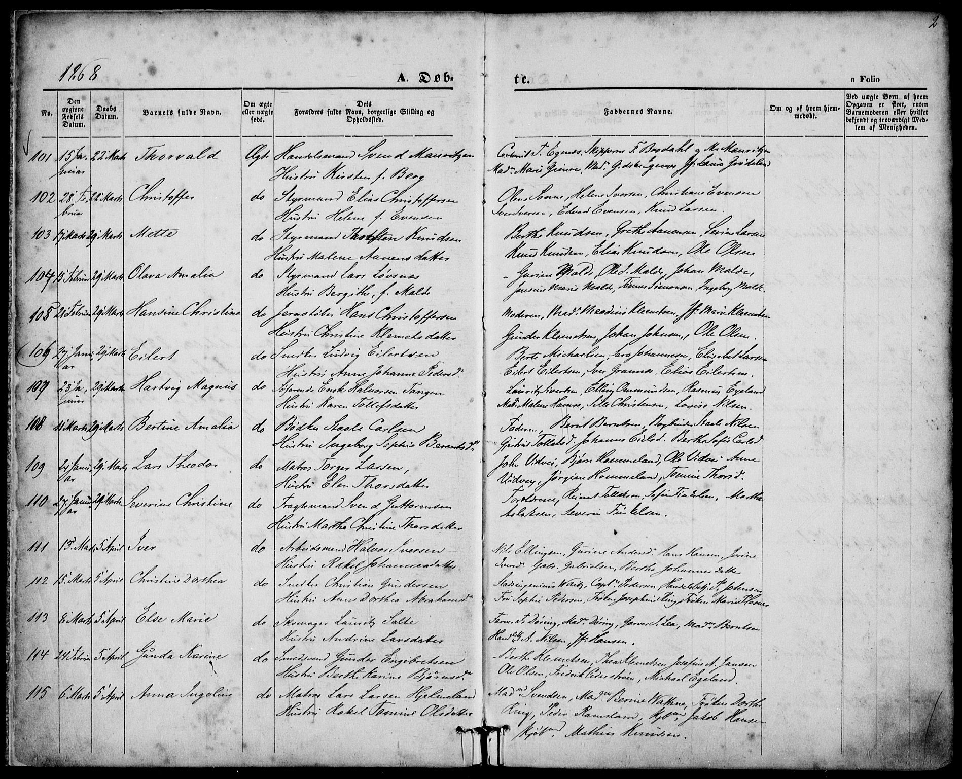 St. Petri sokneprestkontor, AV/SAST-A-101813/001/30/30BA/L0008: Ministerialbok nr. A 8, 1868-1876, s. 2