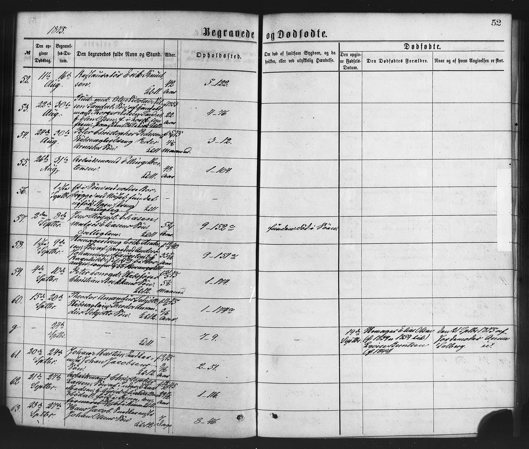Nykirken Sokneprestembete, AV/SAB-A-77101/H/Haa/L0043: Ministerialbok nr. E 3, 1869-1882, s. 52