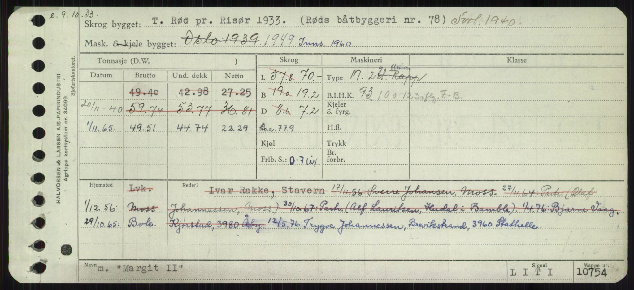 Sjøfartsdirektoratet med forløpere, Skipsmålingen, RA/S-1627/H/Ha/L0003/0002: Fartøy, Hilm-Mar / Fartøy, Kom-Mar, s. 889