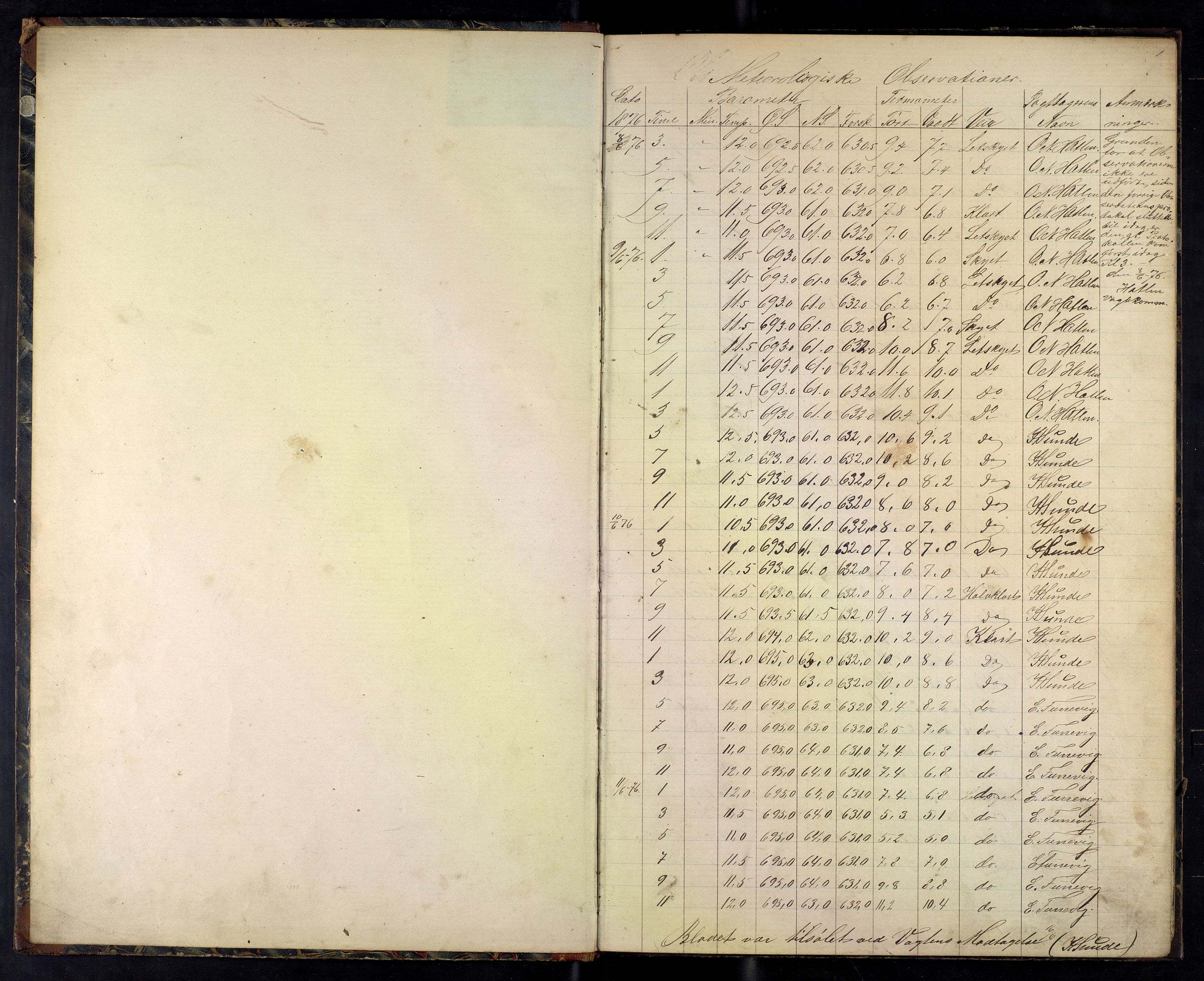 Lepraarkiver - Lungegaardshospitalet, AV/SAB-A-60501/E/Ea/L0012: Observasjoner, 1876-1877