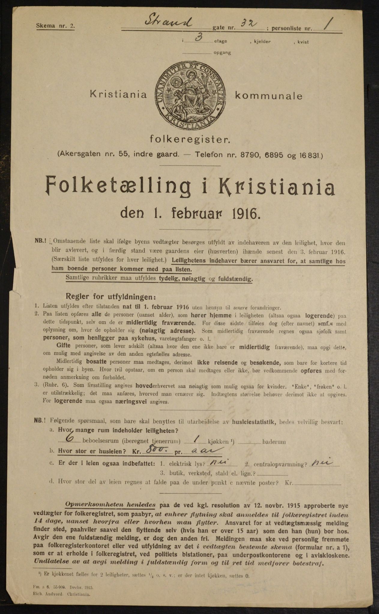 OBA, Kommunal folketelling 1.2.1916 for Kristiania, 1916, s. 106712