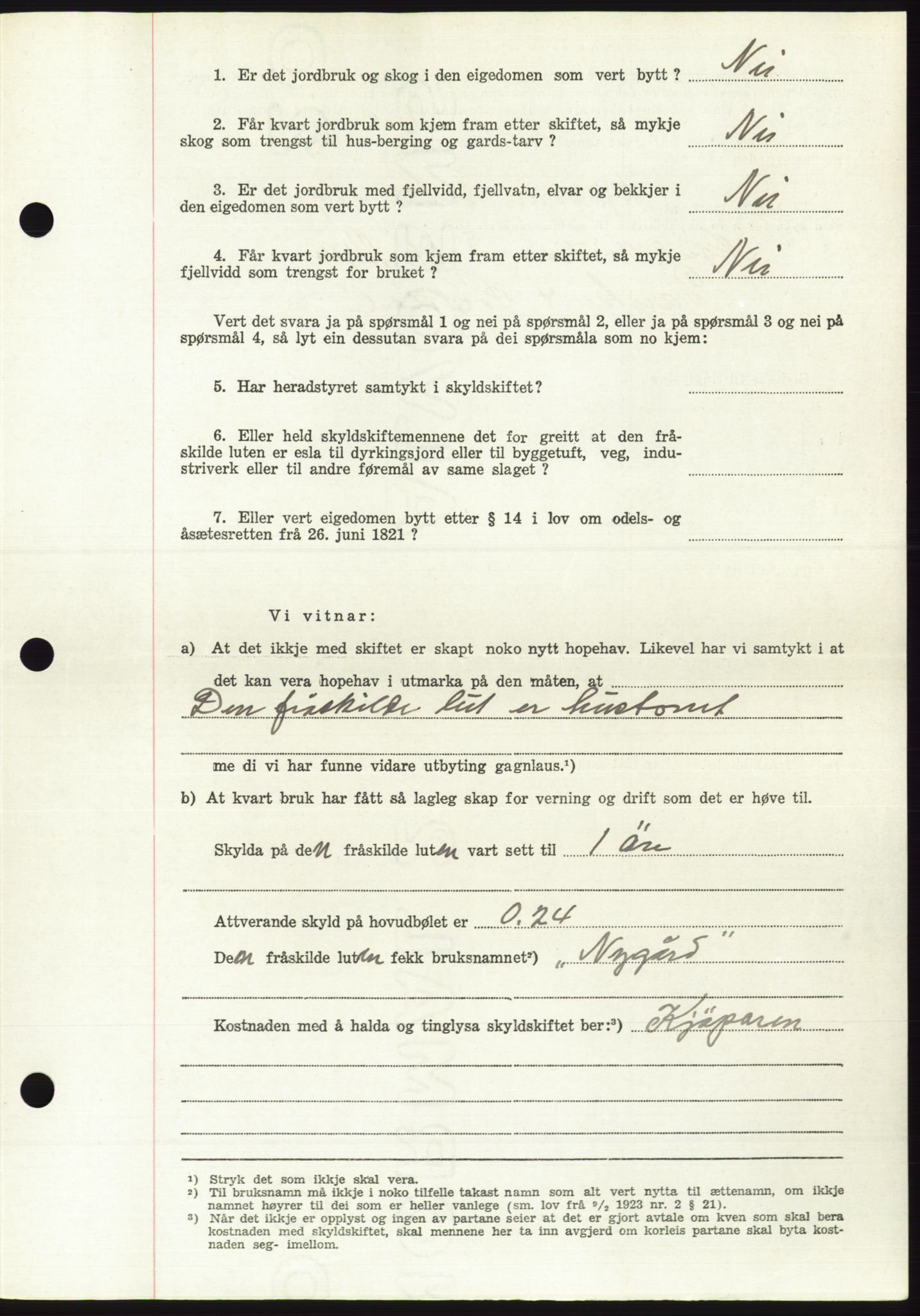 Søre Sunnmøre sorenskriveri, AV/SAT-A-4122/1/2/2C/L0099: Pantebok nr. 25A, 1954-1954, Dagboknr: 2804/1954