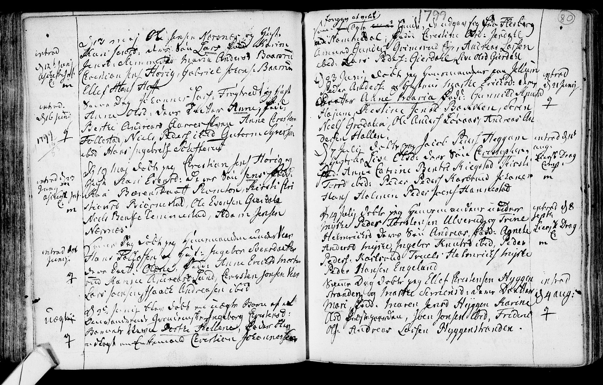 Røyken kirkebøker, SAKO/A-241/F/Fa/L0003: Ministerialbok nr. 3, 1782-1813, s. 80