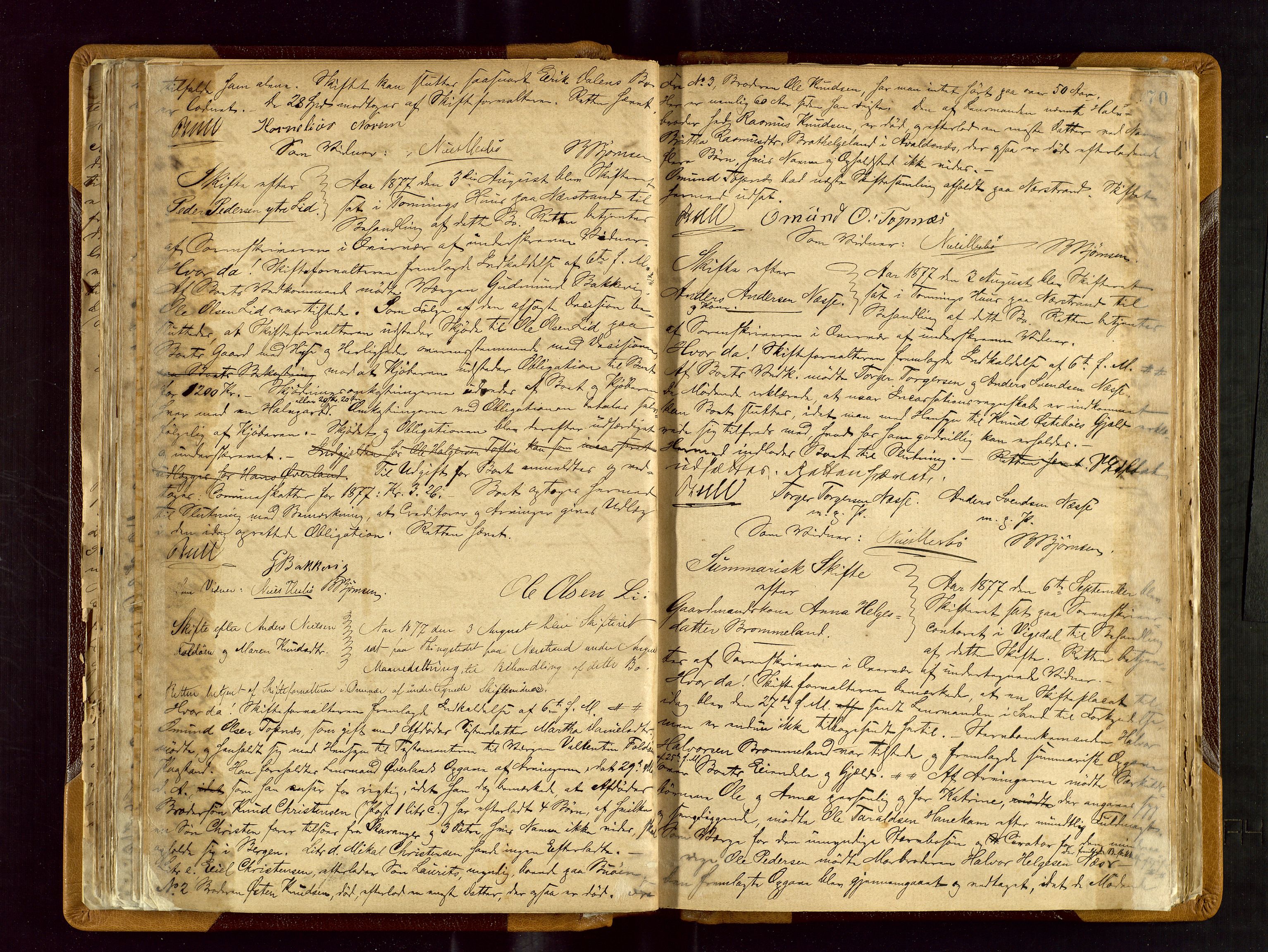 Ryfylke tingrett, AV/SAST-A-100055/001/IV/IVF/L0003: Skifteforhandlingsprotokoll A 3, 1874-1881, s. 70
