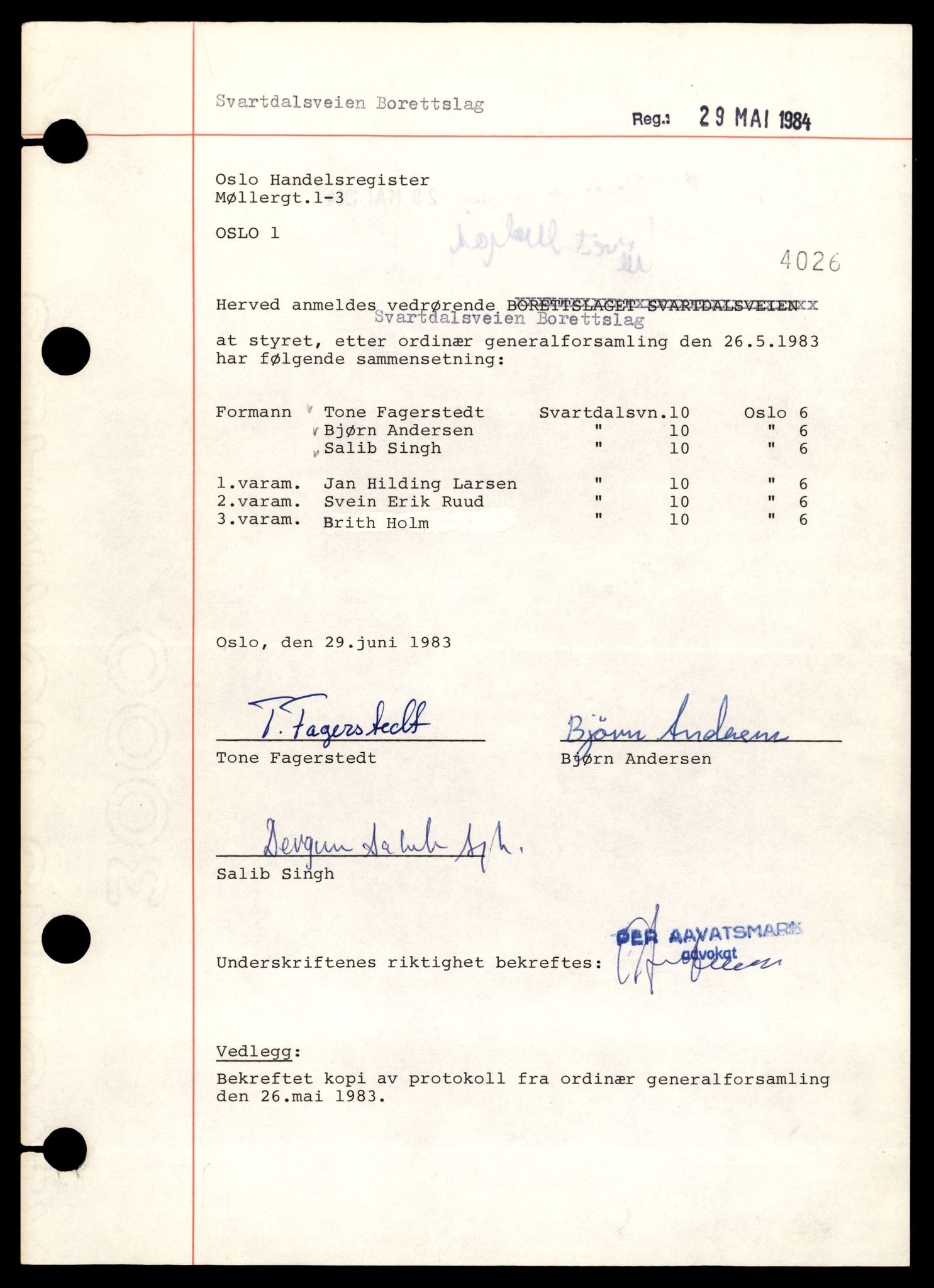Oslo byfogd, Handelsregisteret, AV/SAT-A-10867/G/Gb/Gba/L0218: Andelslag og borettslag, Stv-T, 1944-1990, s. 7