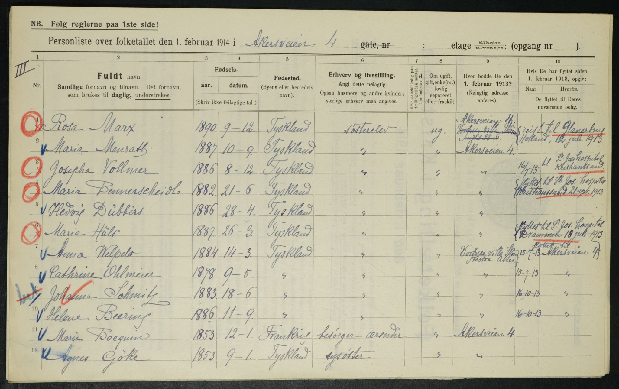 OBA, Kommunal folketelling 1.2.1914 for Kristiania, 1914, s. 803