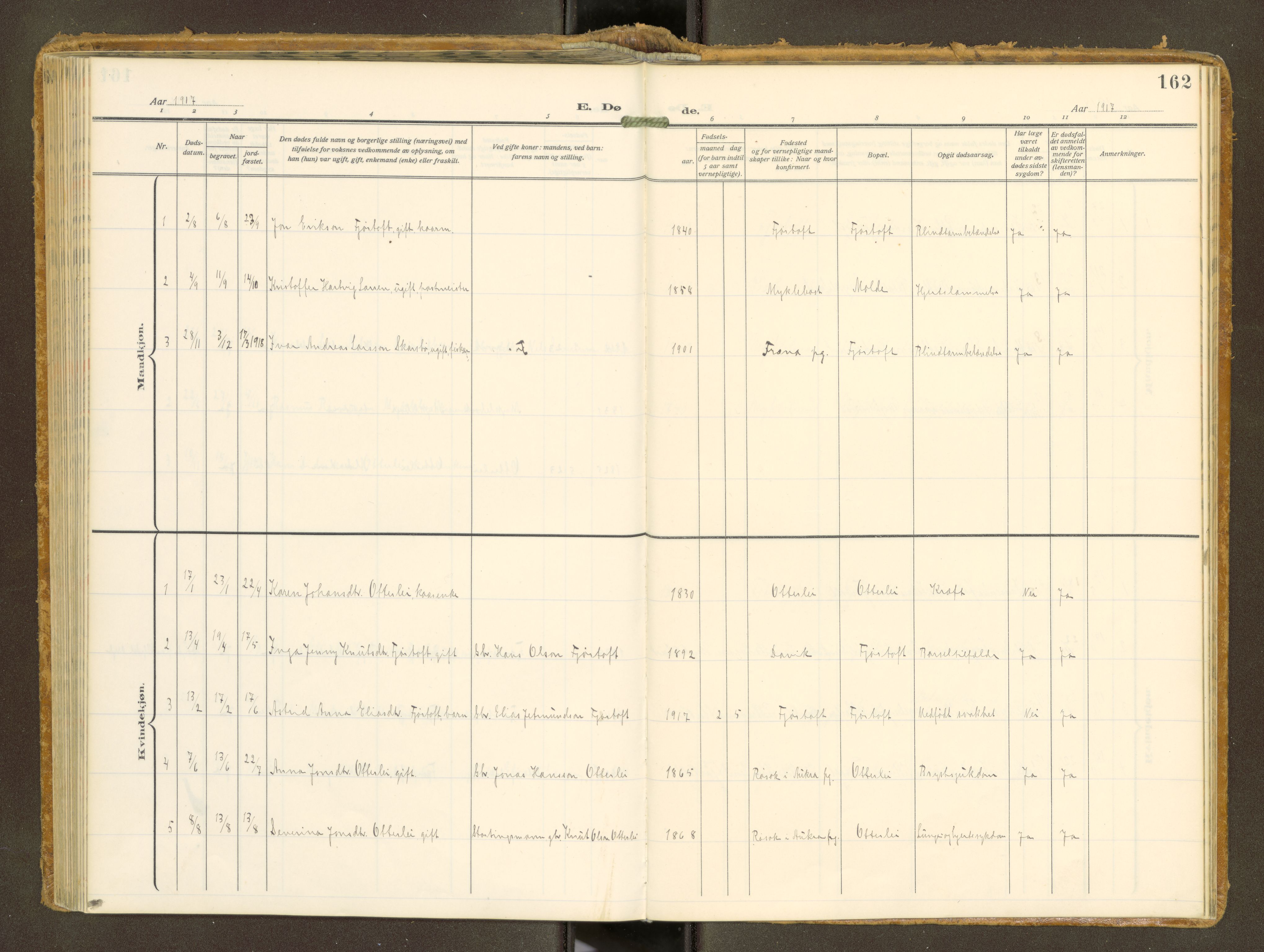 Ministerialprotokoller, klokkerbøker og fødselsregistre - Møre og Romsdal, AV/SAT-A-1454/538/L0528: Ministerialbok nr. 538A--, 1911-1935, s. 162