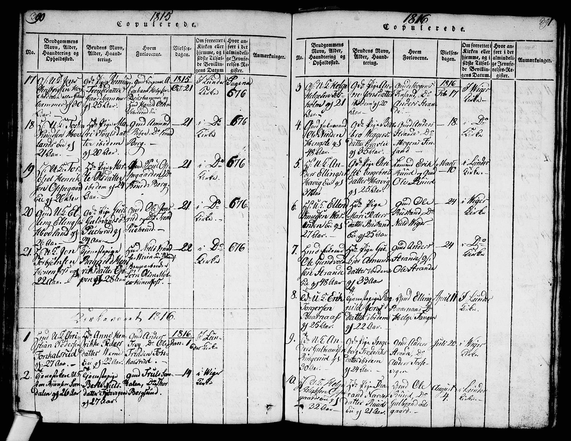 Norderhov kirkebøker, AV/SAKO-A-237/G/Ga/L0003: Klokkerbok nr. I 3 /2, 1814-1876, s. 390-391