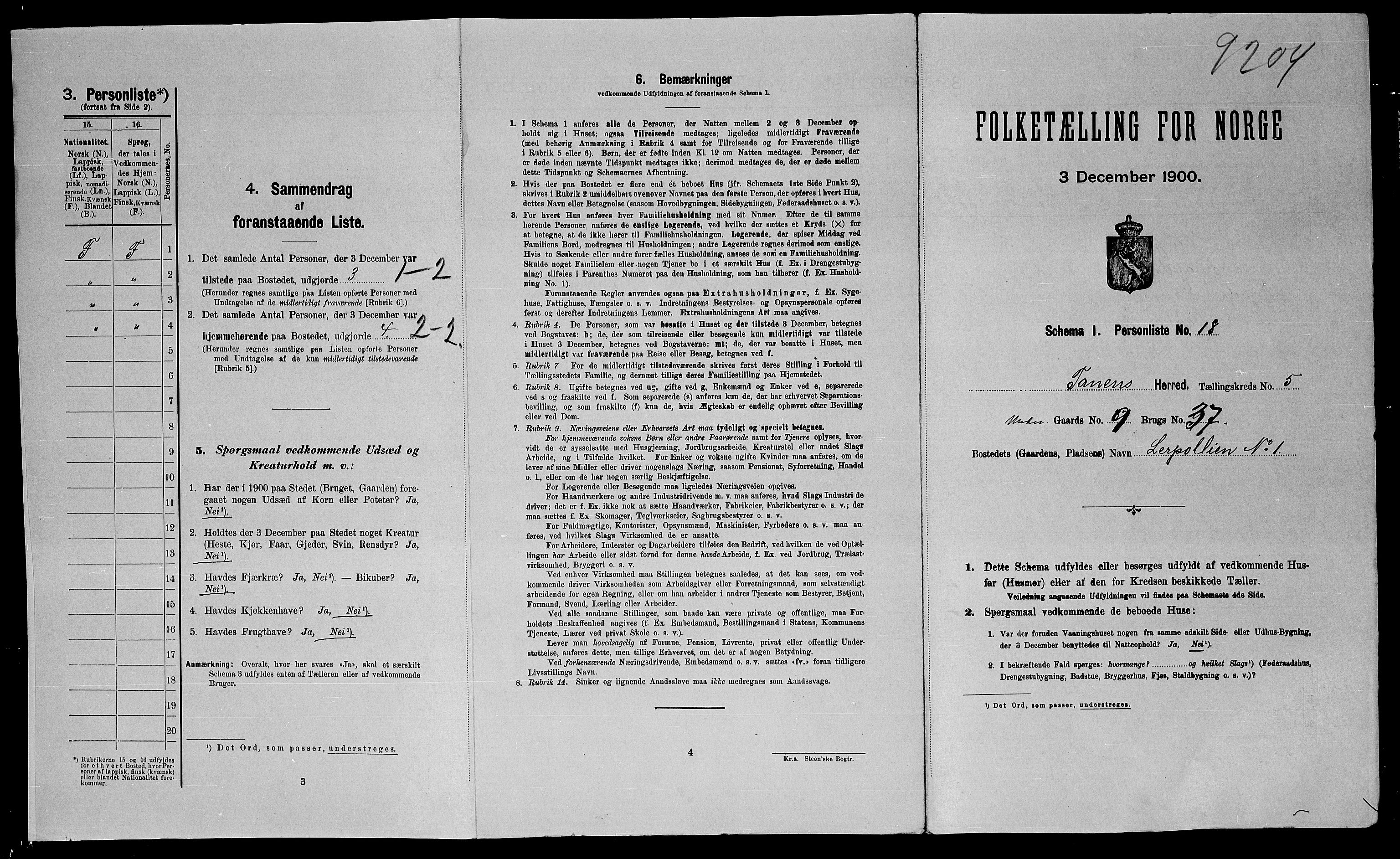 SATØ, Folketelling 1900 for 2025 Tana herred, 1900, s. 810