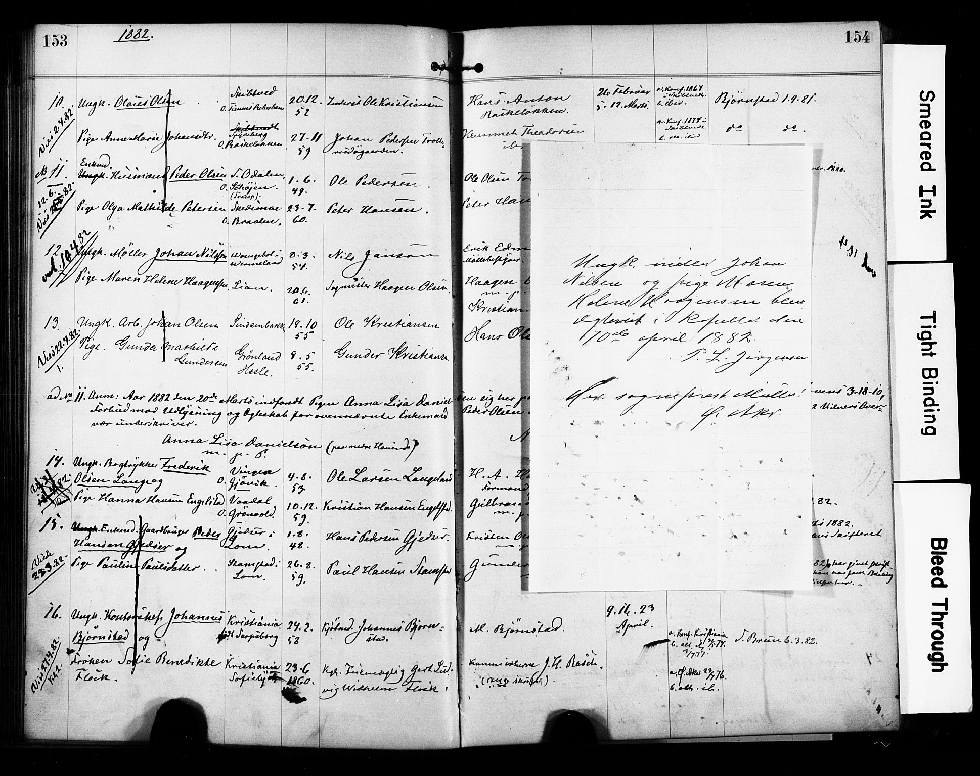 Østre Aker prestekontor Kirkebøker, AV/SAO-A-10840/H/Ha/L0004: Lysningsprotokoll nr. I 4, 1878-1901, s. 153-154