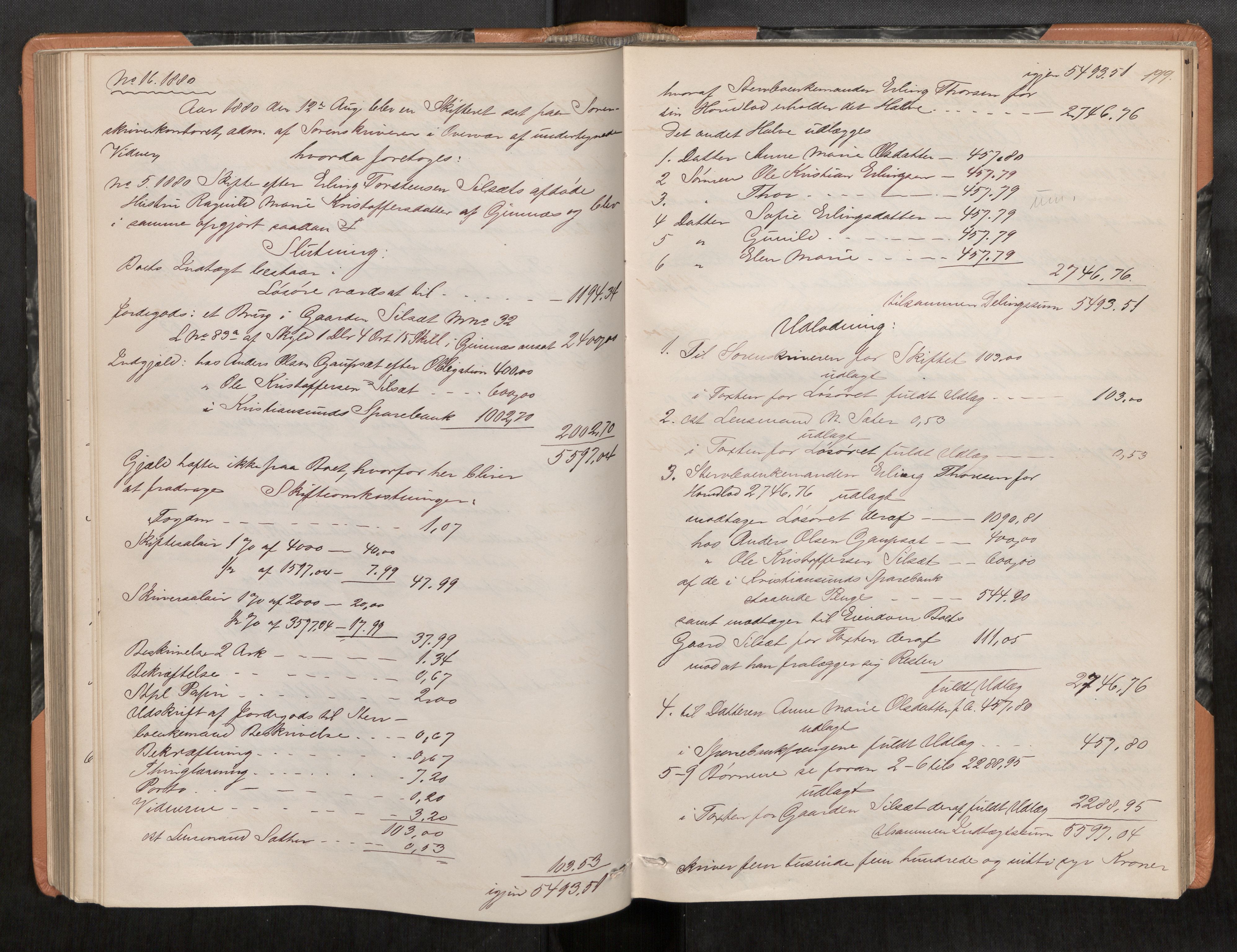 Nordmøre sorenskriveri, AV/SAT-A-4132/1/3/3A/L0038: Utlodningsprotokoll nr. 07, 1877-1881, s. 199