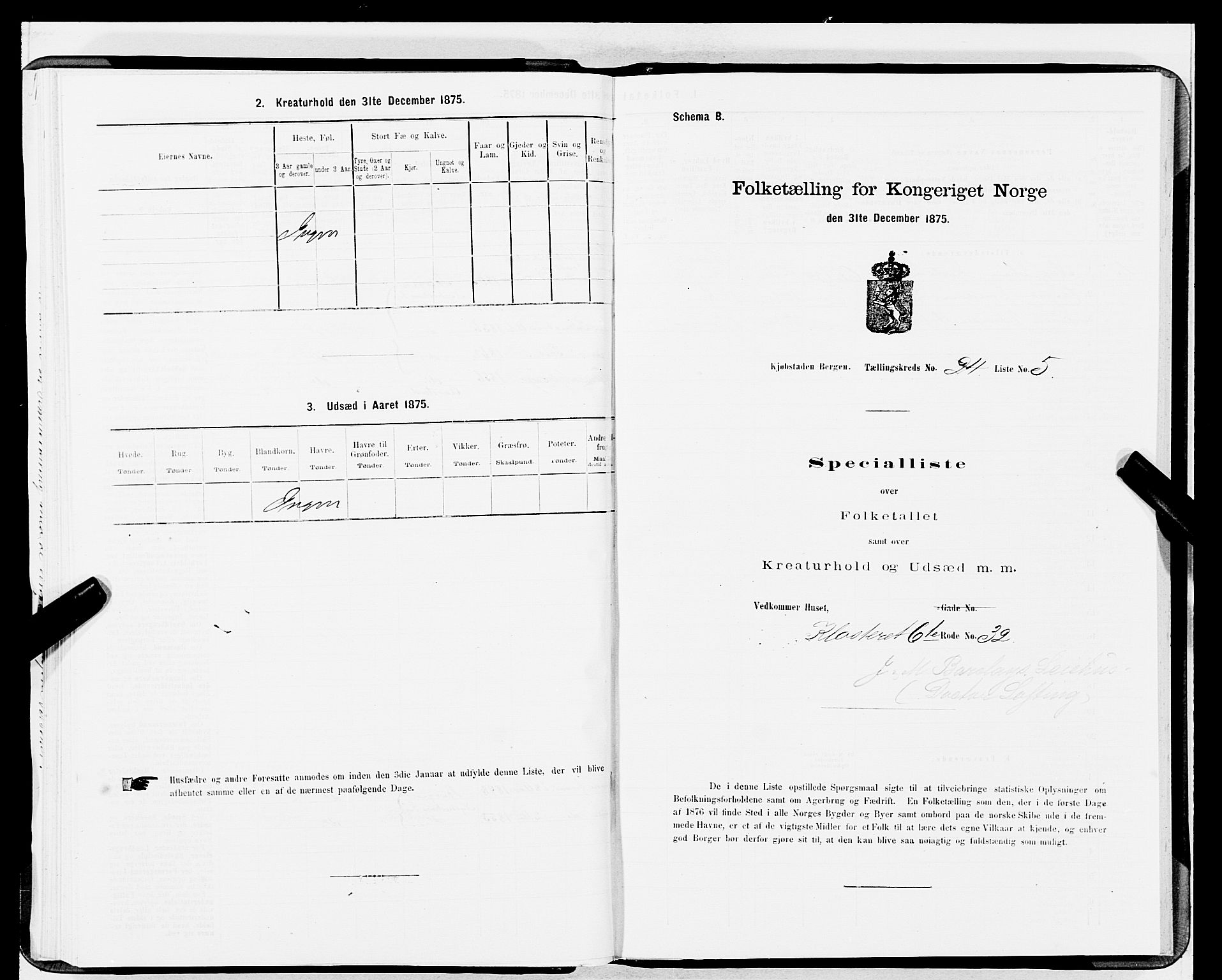 SAB, Folketelling 1875 for 1301 Bergen kjøpstad, 1875, s. 1246