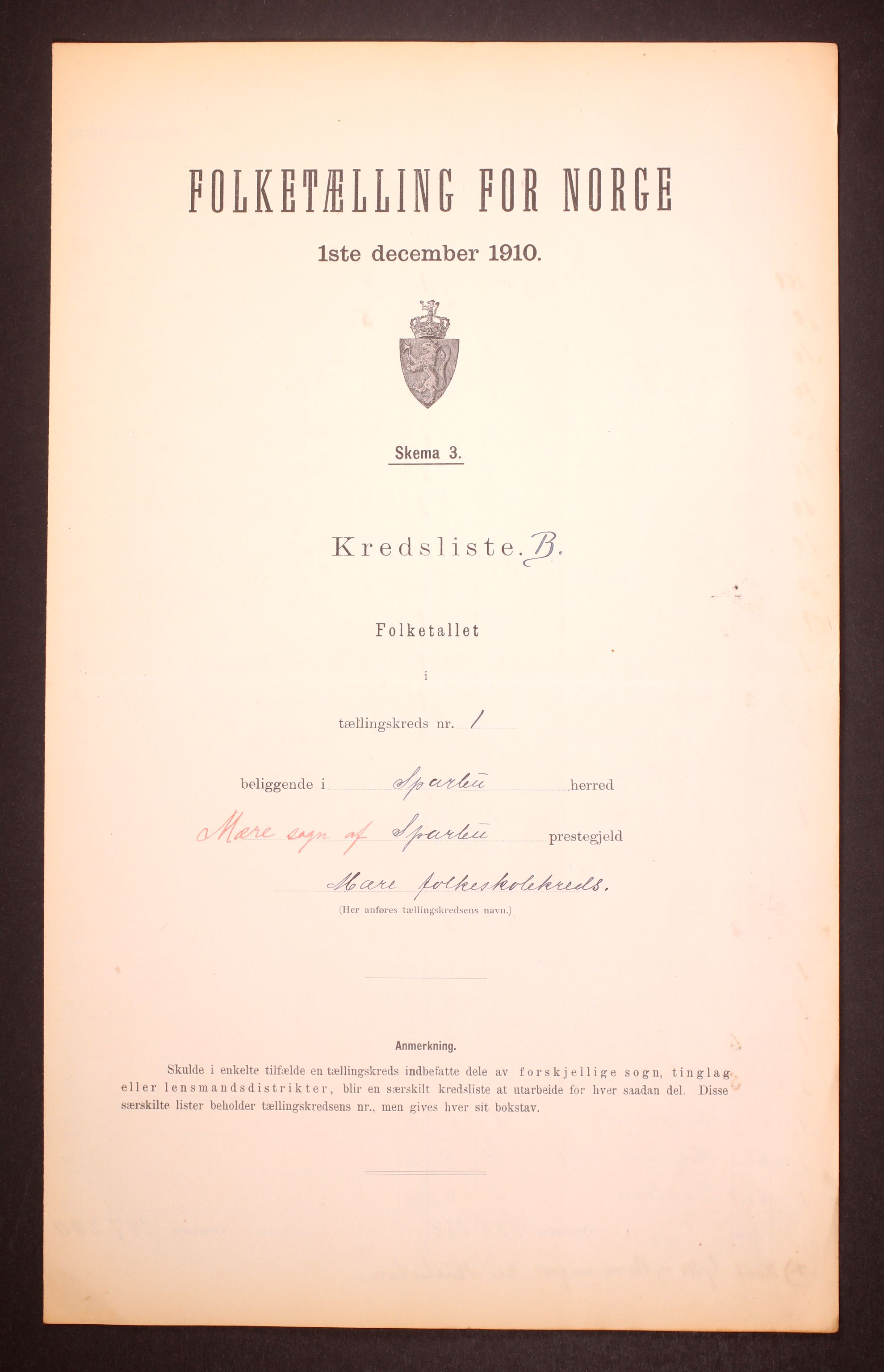 RA, Folketelling 1910 for 1731 Sparbu herred, 1910, s. 6