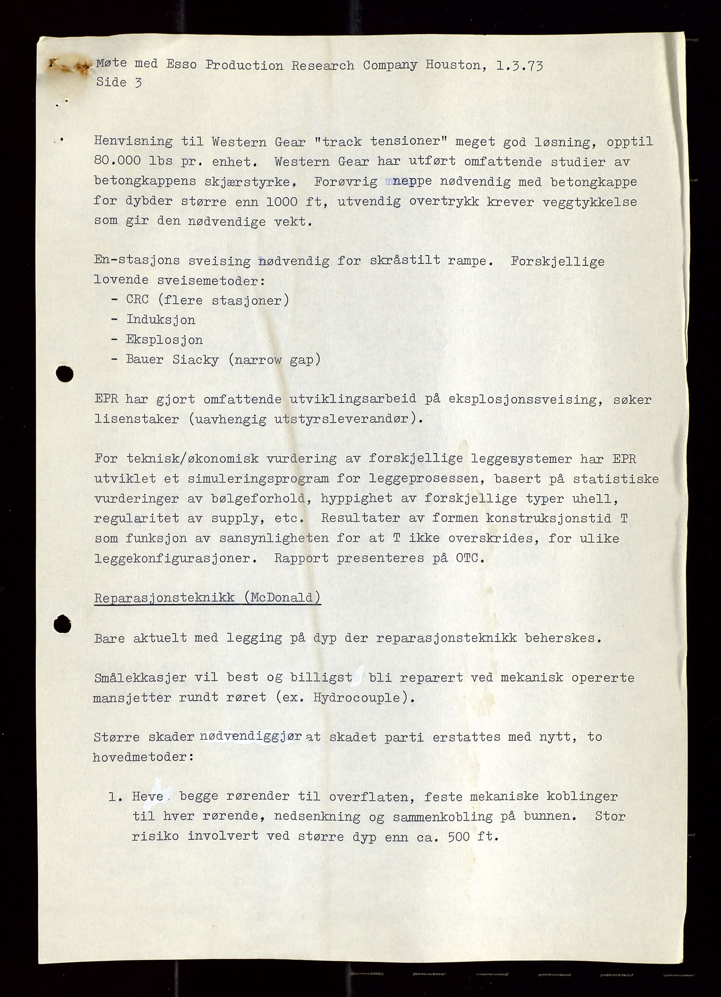 Industridepartementet, Oljekontoret, SAST/A-101348/Di/L0003: DWP, møtereferater, 1972-1974, s. 345