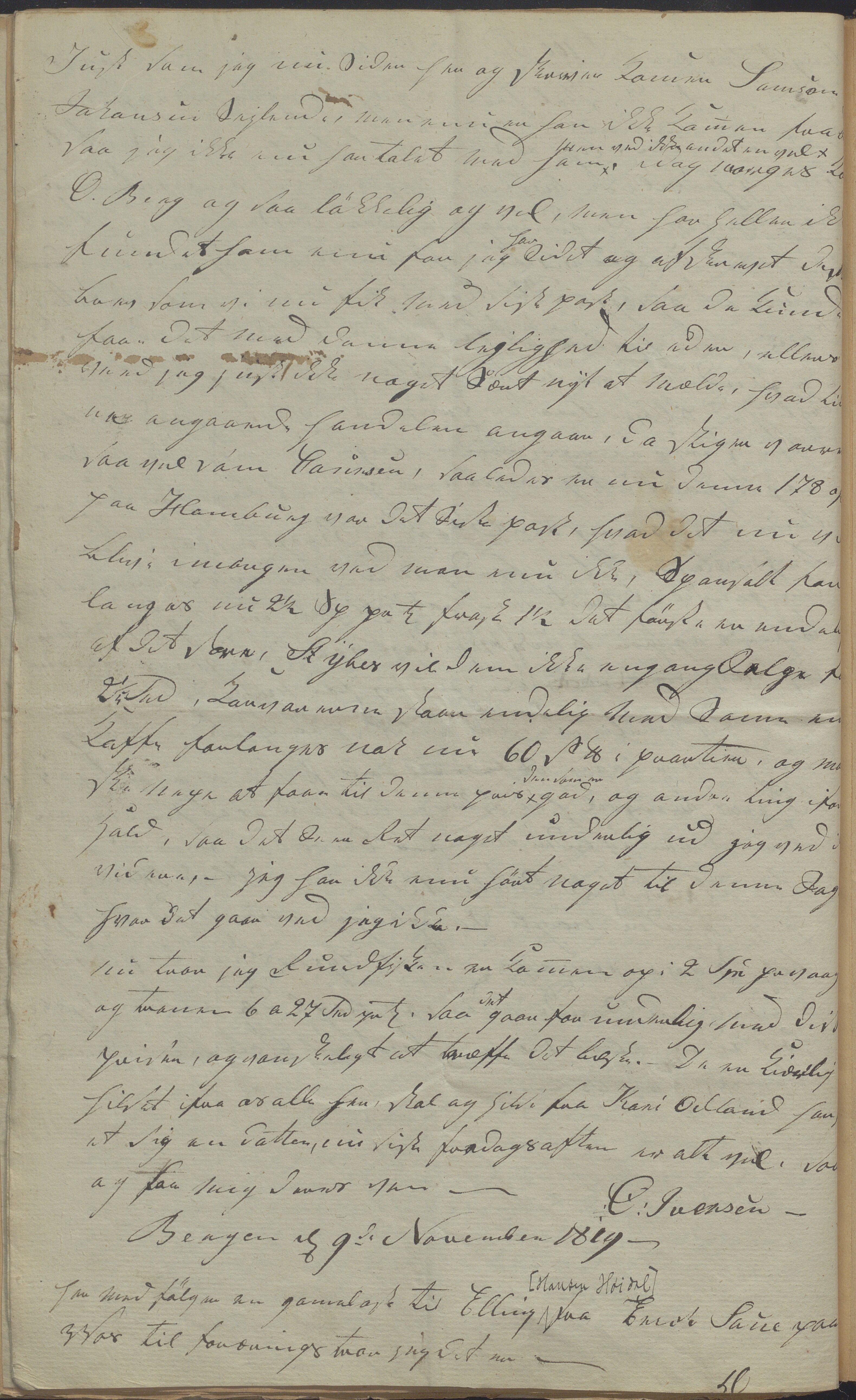 Heggtveitsamlingen, TMF/A-1007/H/L0052/0002: Innbundne brev Ms. S, med innlagt registratur / Innbundne brev Ms S, tillegg/Ad. S. , 1816-1824