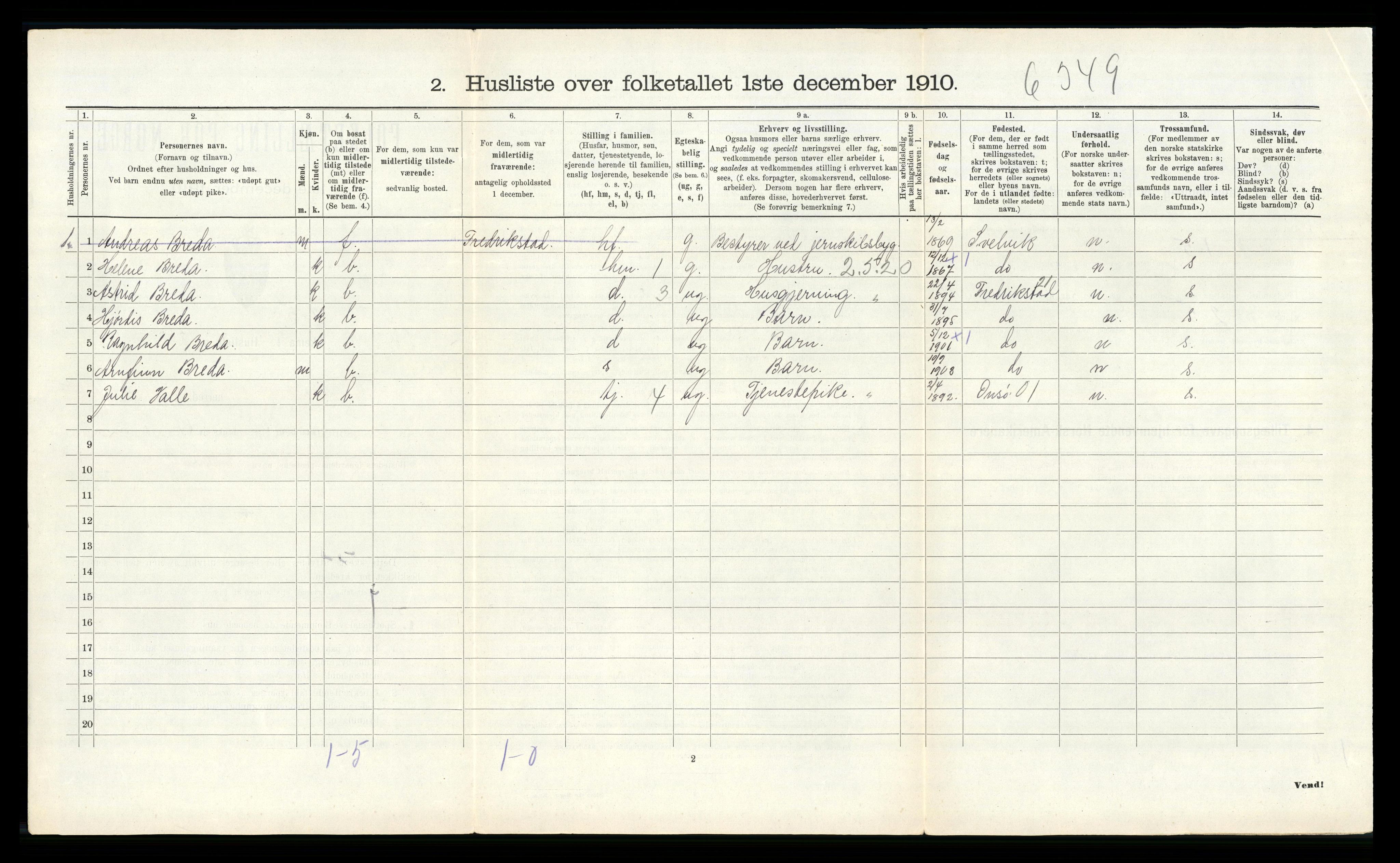 RA, Folketelling 1910 for 0923 Fjære herred, 1910, s. 1826