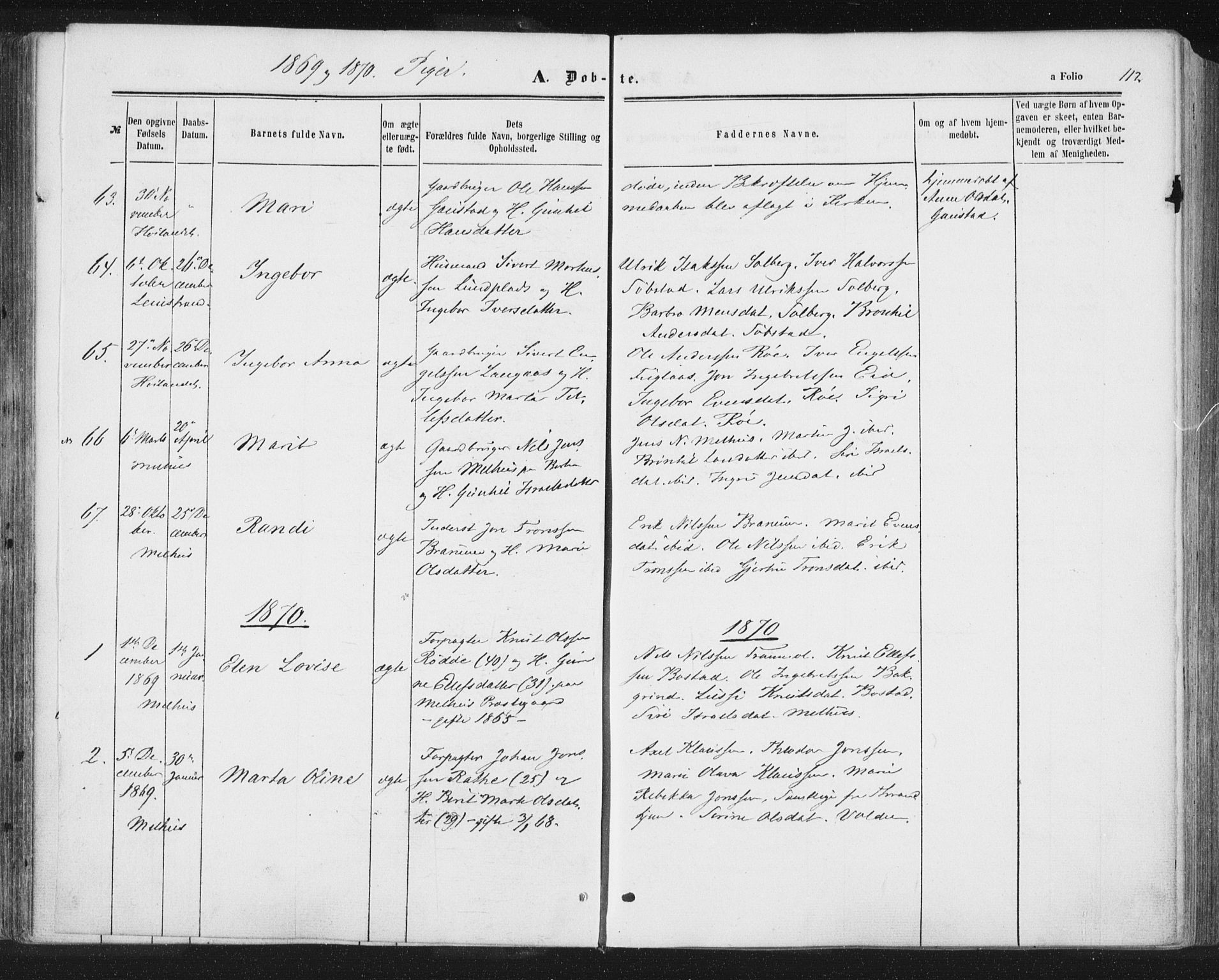 Ministerialprotokoller, klokkerbøker og fødselsregistre - Sør-Trøndelag, SAT/A-1456/691/L1077: Ministerialbok nr. 691A09, 1862-1873, s. 112
