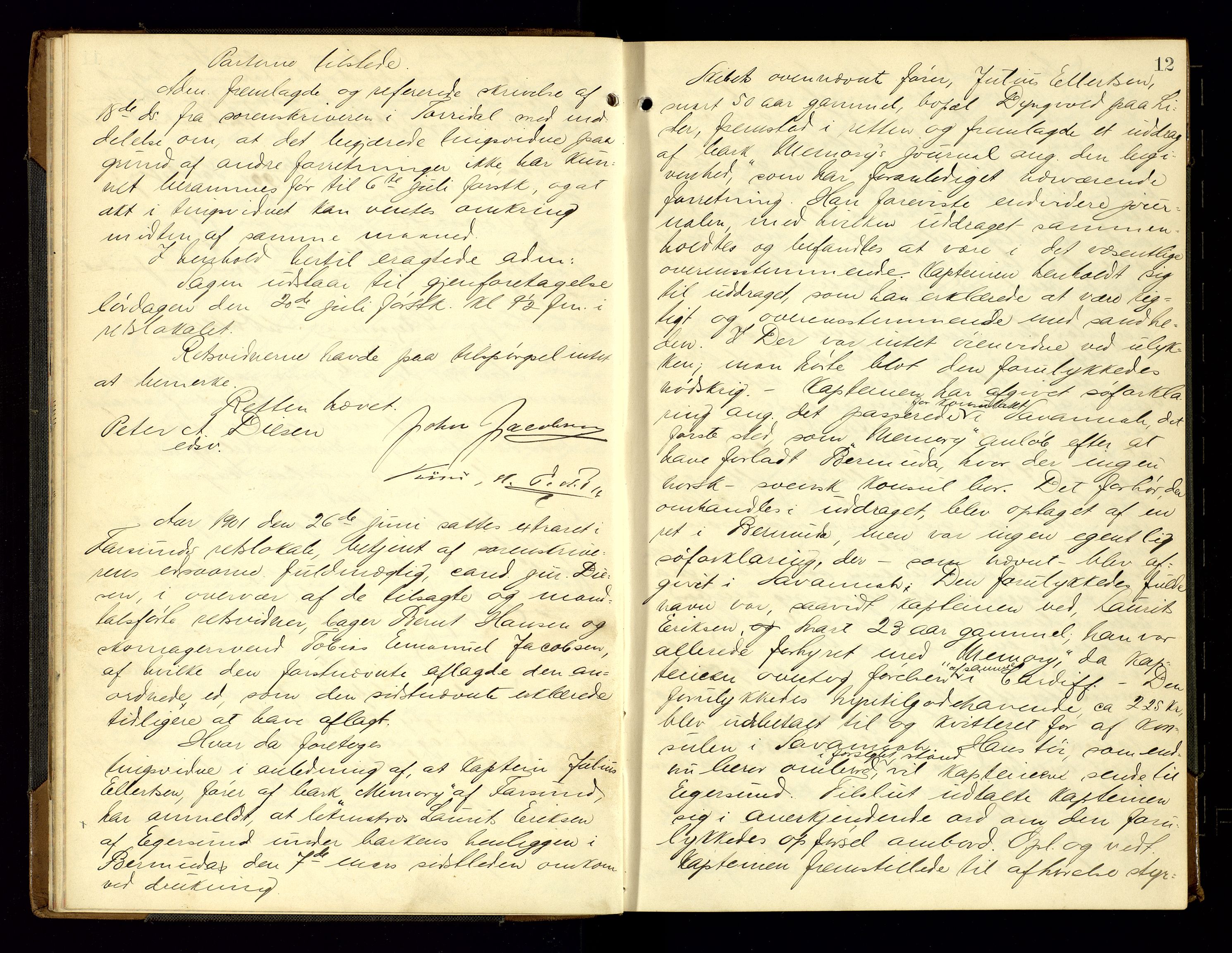 Lyngdal sorenskriveri, AV/SAK-1221-0004/F/Fb/L0093: Ekstrarettsprotokoll nr. 29, 1901-1904, s. 12
