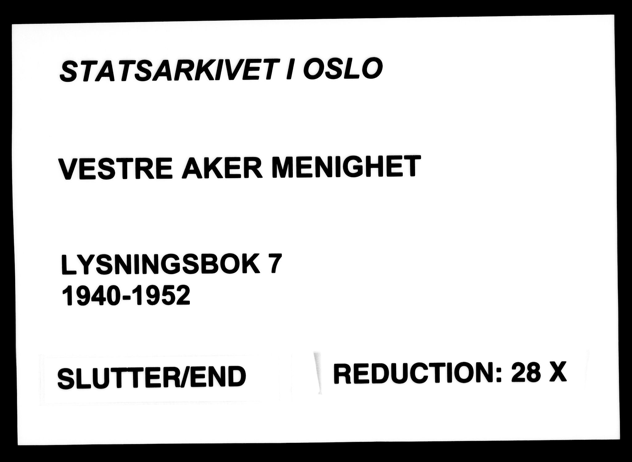 Vestre Aker prestekontor Kirkebøker, AV/SAO-A-10025/H/Ha/L0007: Lysningsprotokoll nr. 7, 1940-1952