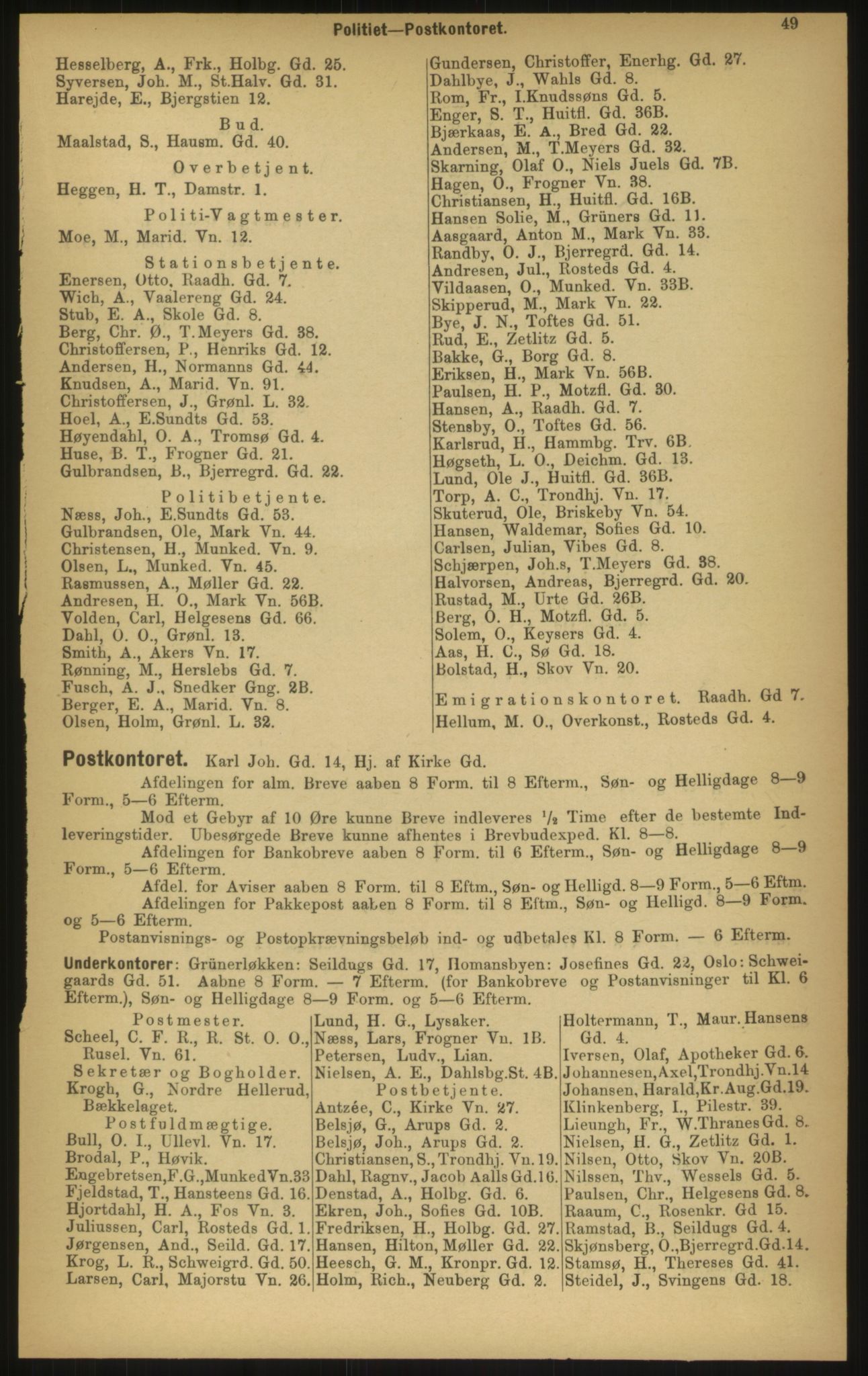 Kristiania/Oslo adressebok, PUBL/-, 1897, s. 49