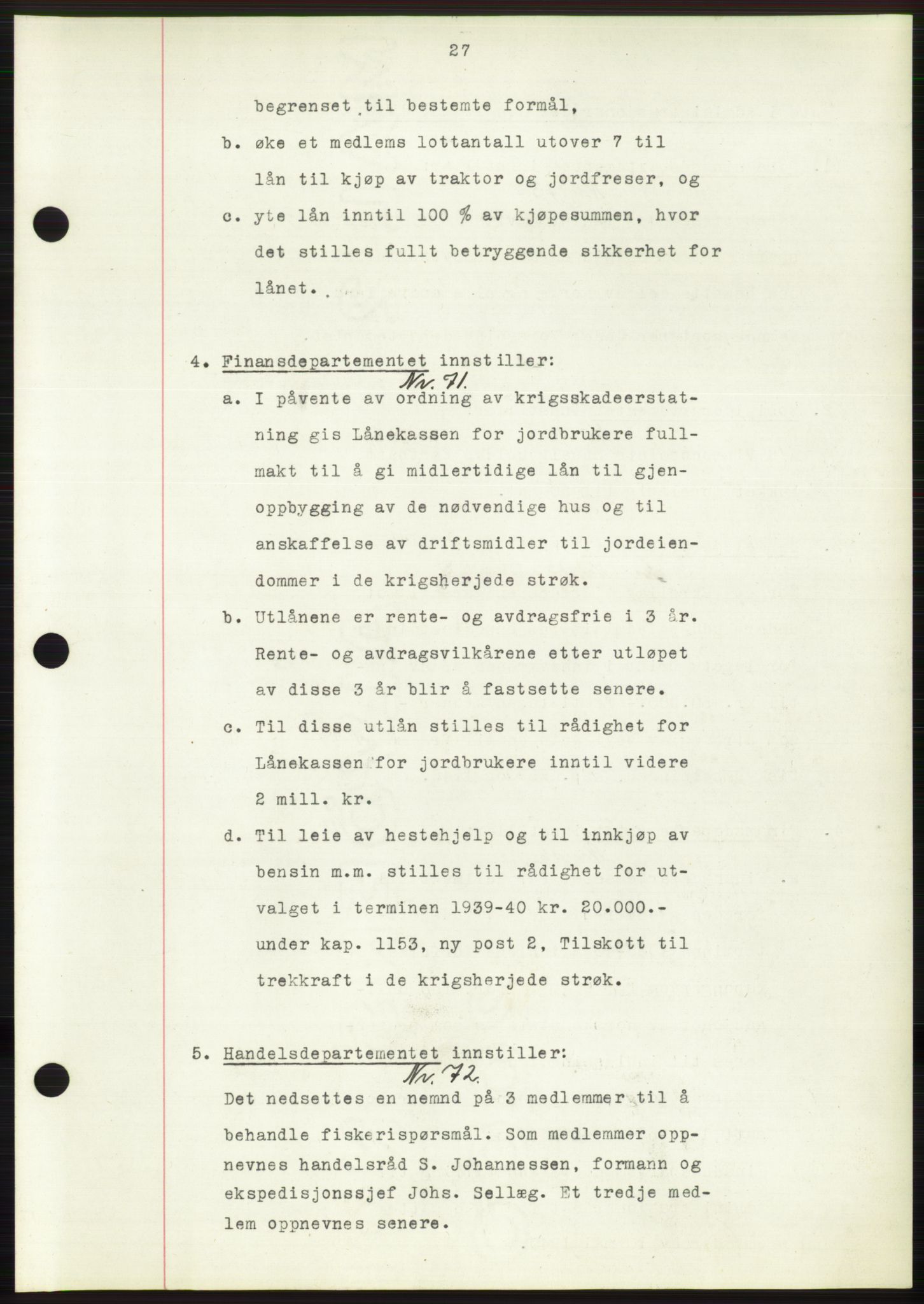 Administrasjonsrådet, AV/RA-S-1004/A/L0002: Vedtaksprotokoll 16/4-25/9, 1940, s. 31