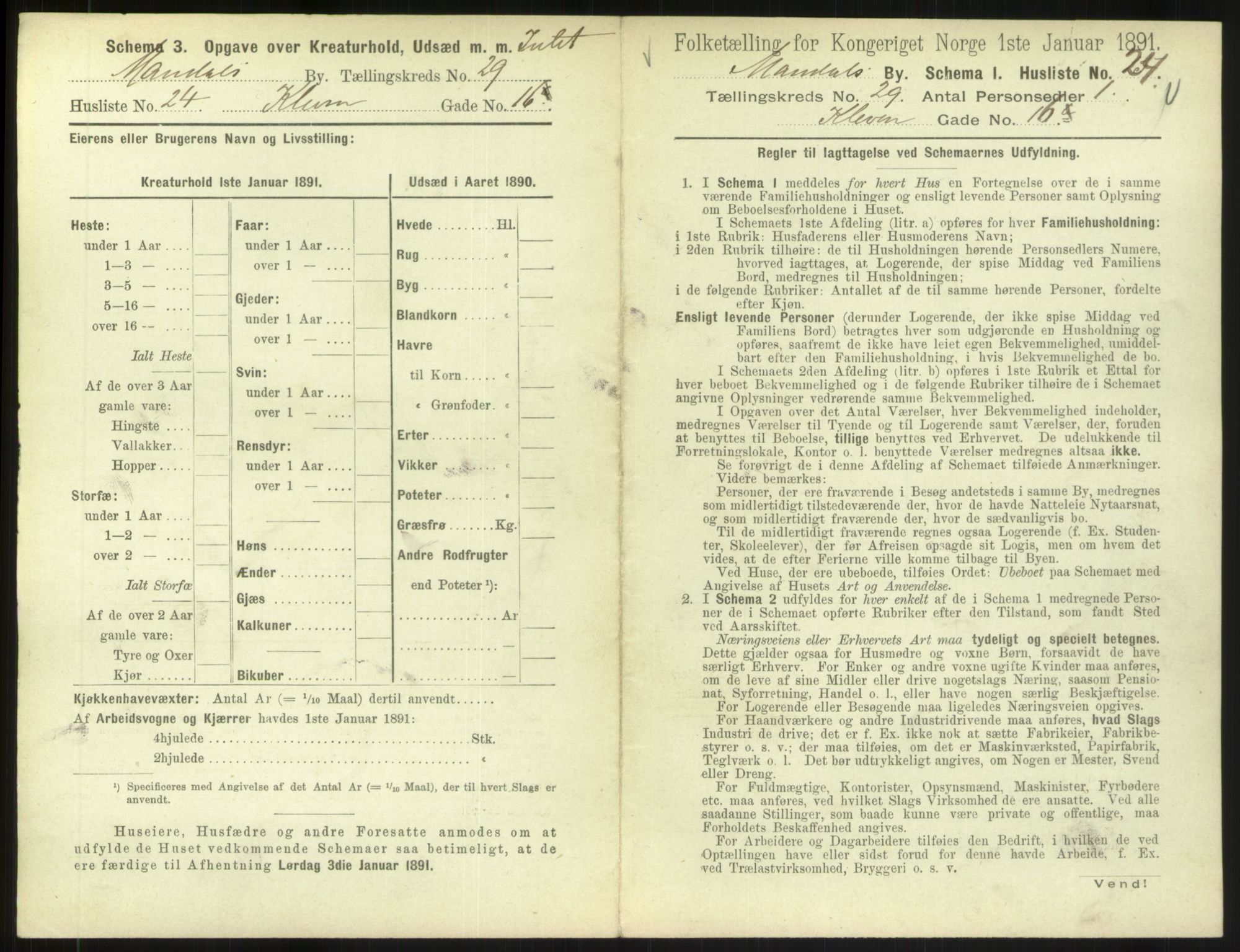 RA, Folketelling 1891 for 1002 Mandal ladested, 1891, s. 1337