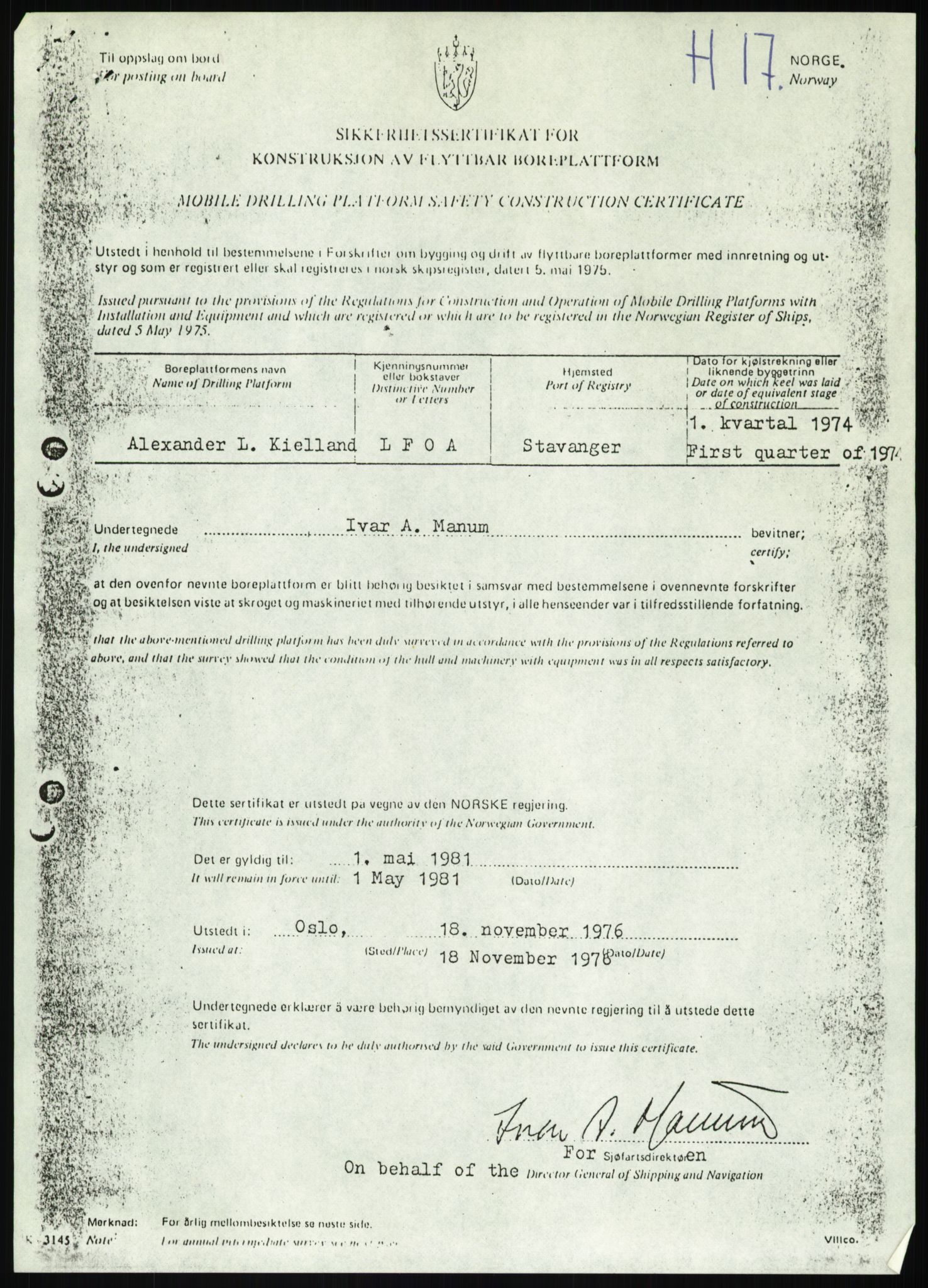 Justisdepartementet, Granskningskommisjonen ved Alexander Kielland-ulykken 27.3.1980, RA/S-1165/D/L0012: H Sjøfartsdirektoratet/Skipskontrollen (Doku.liste + H1-H11, H13, H16-H22 av 52), 1980-1981, s. 548