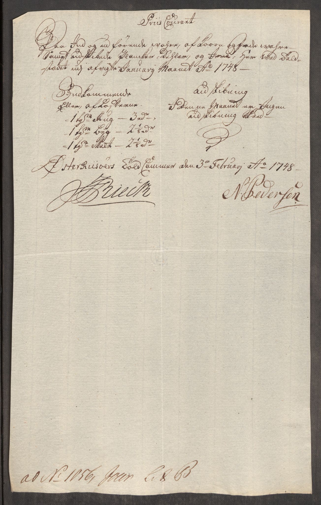 Rentekammeret inntil 1814, Realistisk ordnet avdeling, AV/RA-EA-4070/Oe/L0003: [Ø1]: Priskuranter, 1745-1748, s. 812
