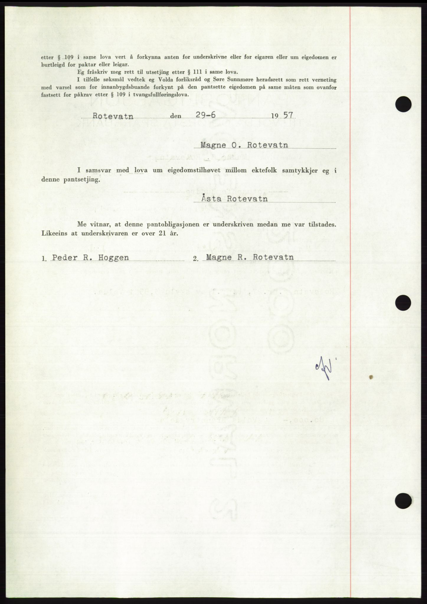 Søre Sunnmøre sorenskriveri, AV/SAT-A-4122/1/2/2C/L0130: Pantebok nr. 18B, 1957-1958, Dagboknr: 1779/1957
