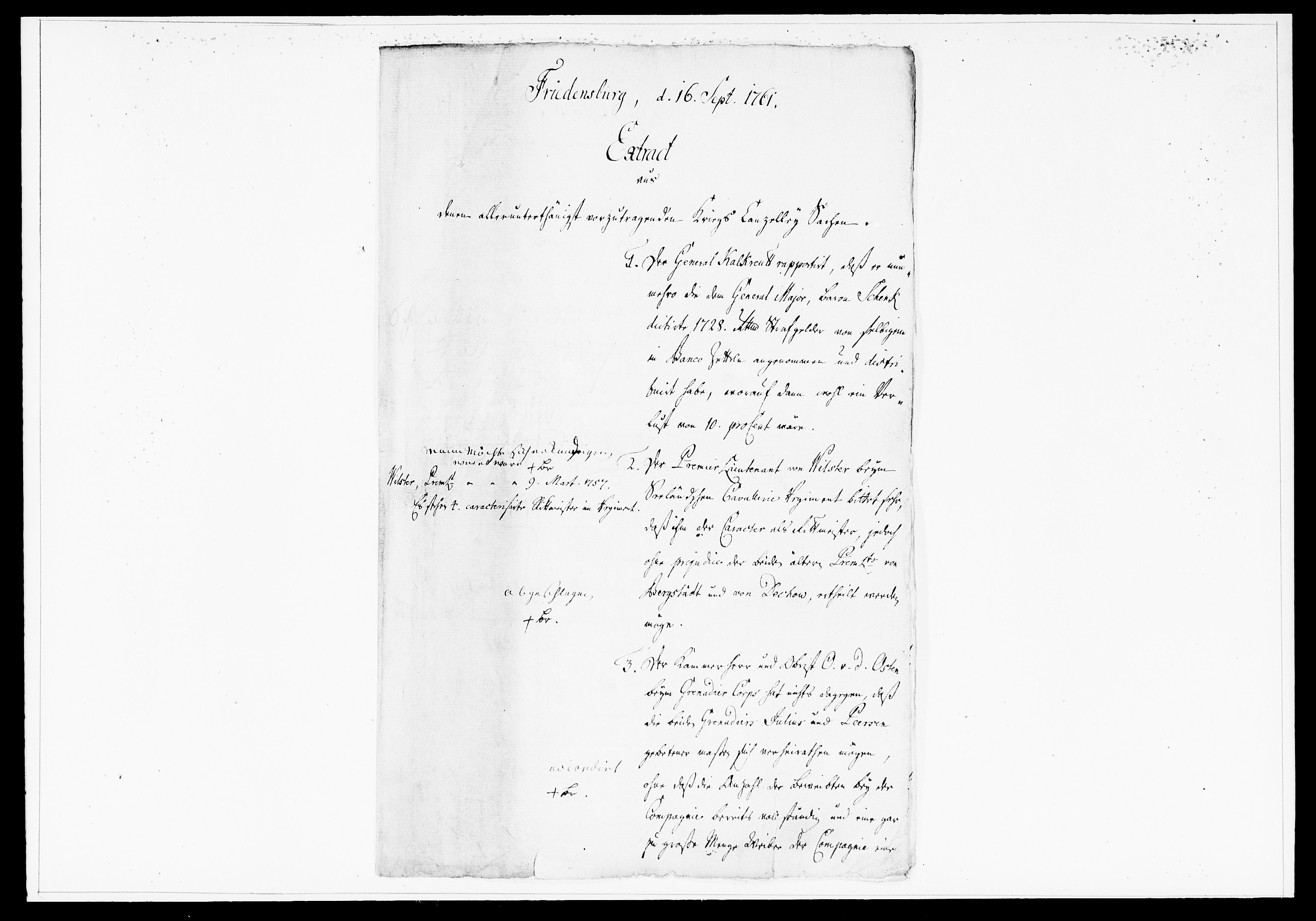Krigskollegiet, Krigskancelliet, DRA/A-0006/-/1360-1385: Refererede sager, 1761, s. 714