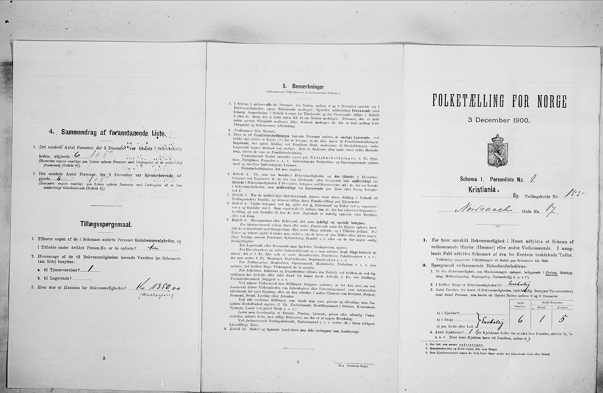 SAO, Folketelling 1900 for 0301 Kristiania kjøpstad, 1900, s. 66123