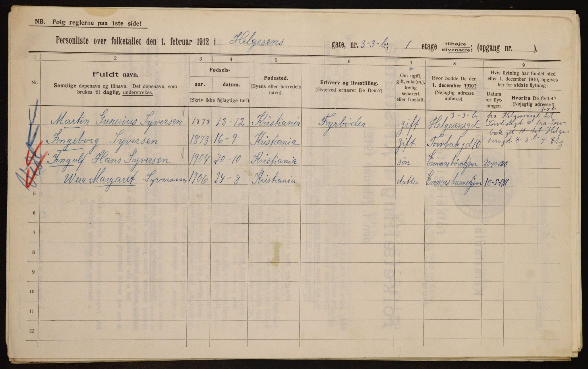 OBA, Kommunal folketelling 1.2.1912 for Kristiania, 1912, s. 37822