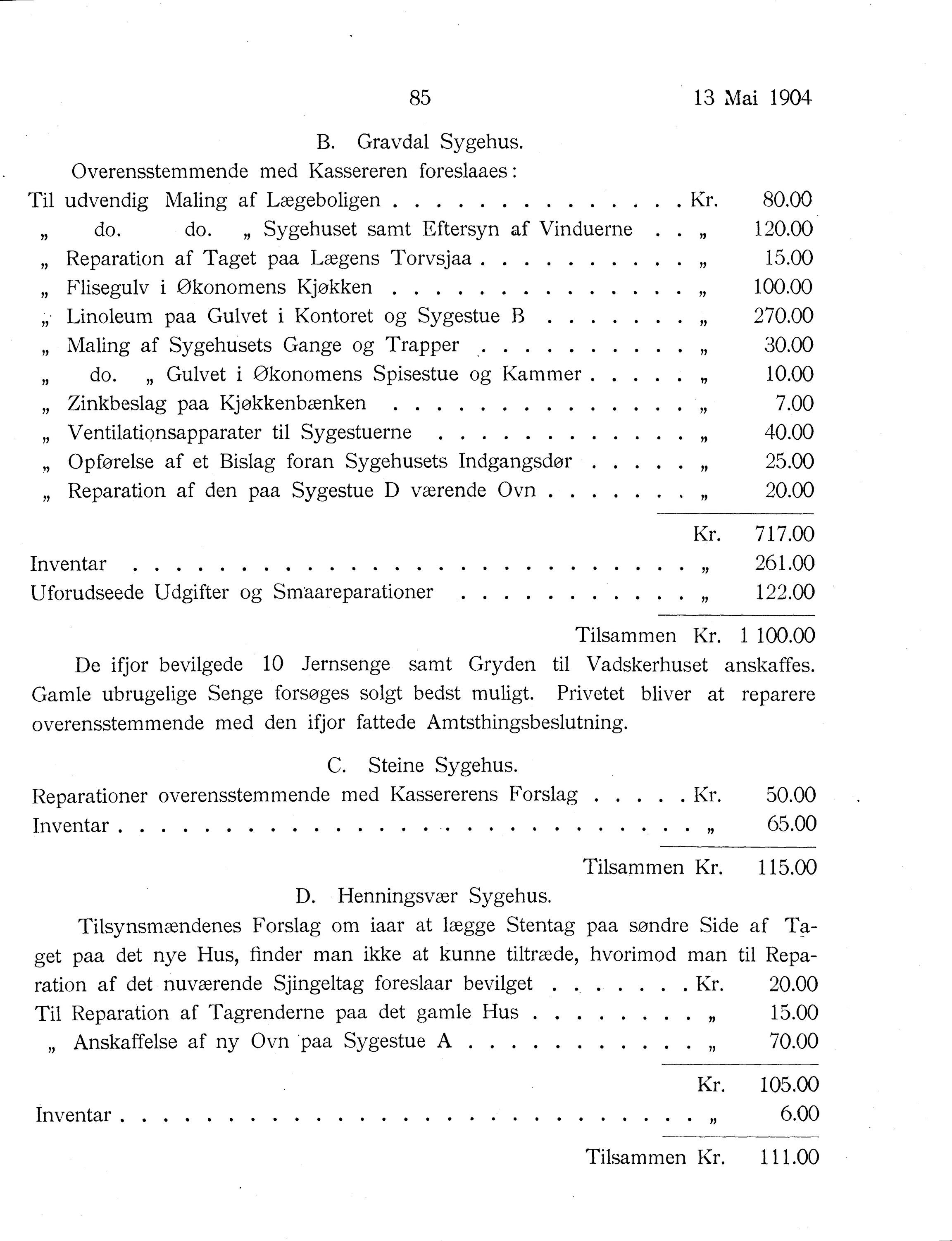 Nordland Fylkeskommune. Fylkestinget, AIN/NFK-17/176/A/Ac/L0027: Fylkestingsforhandlinger 1904, 1904