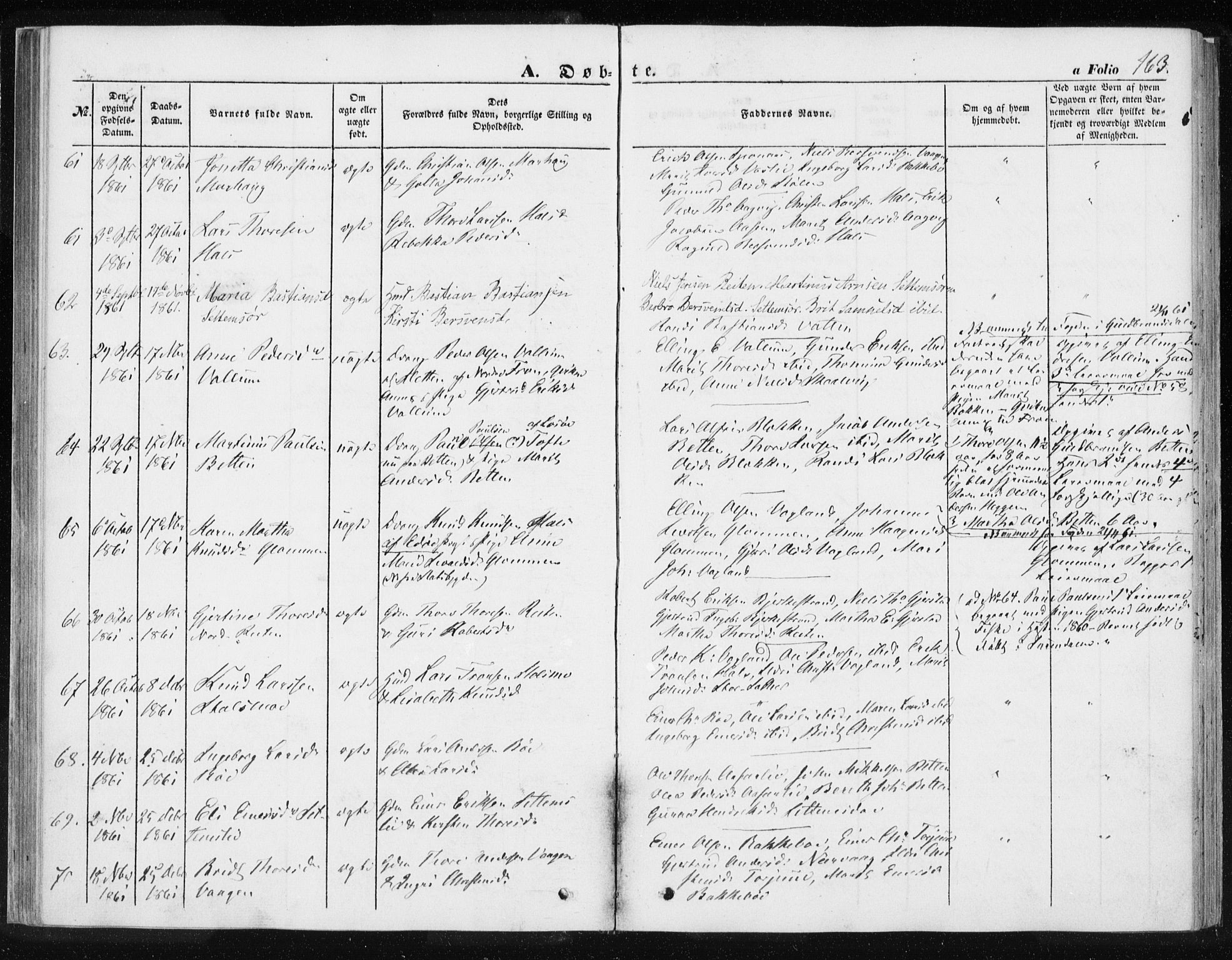 Ministerialprotokoller, klokkerbøker og fødselsregistre - Møre og Romsdal, AV/SAT-A-1454/576/L0883: Ministerialbok nr. 576A01, 1849-1865, s. 163