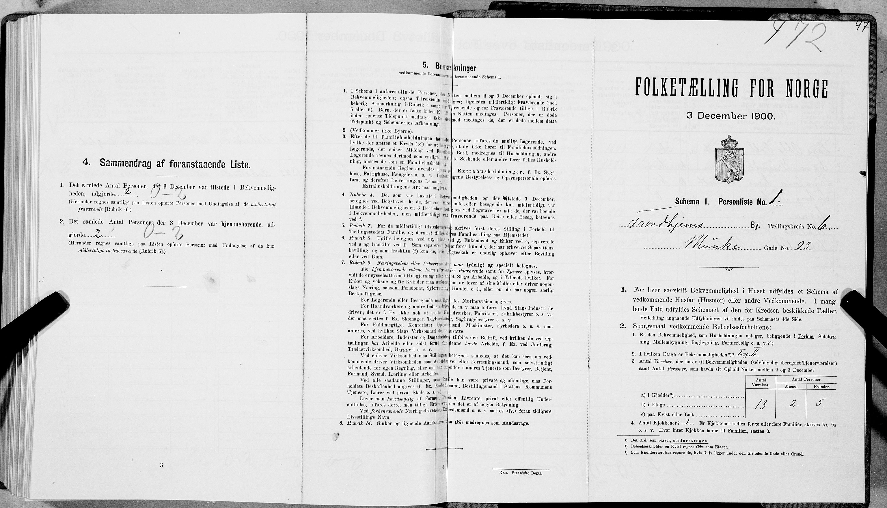 SAT, Folketelling 1900 for 1601 Trondheim kjøpstad, 1900, s. 1051